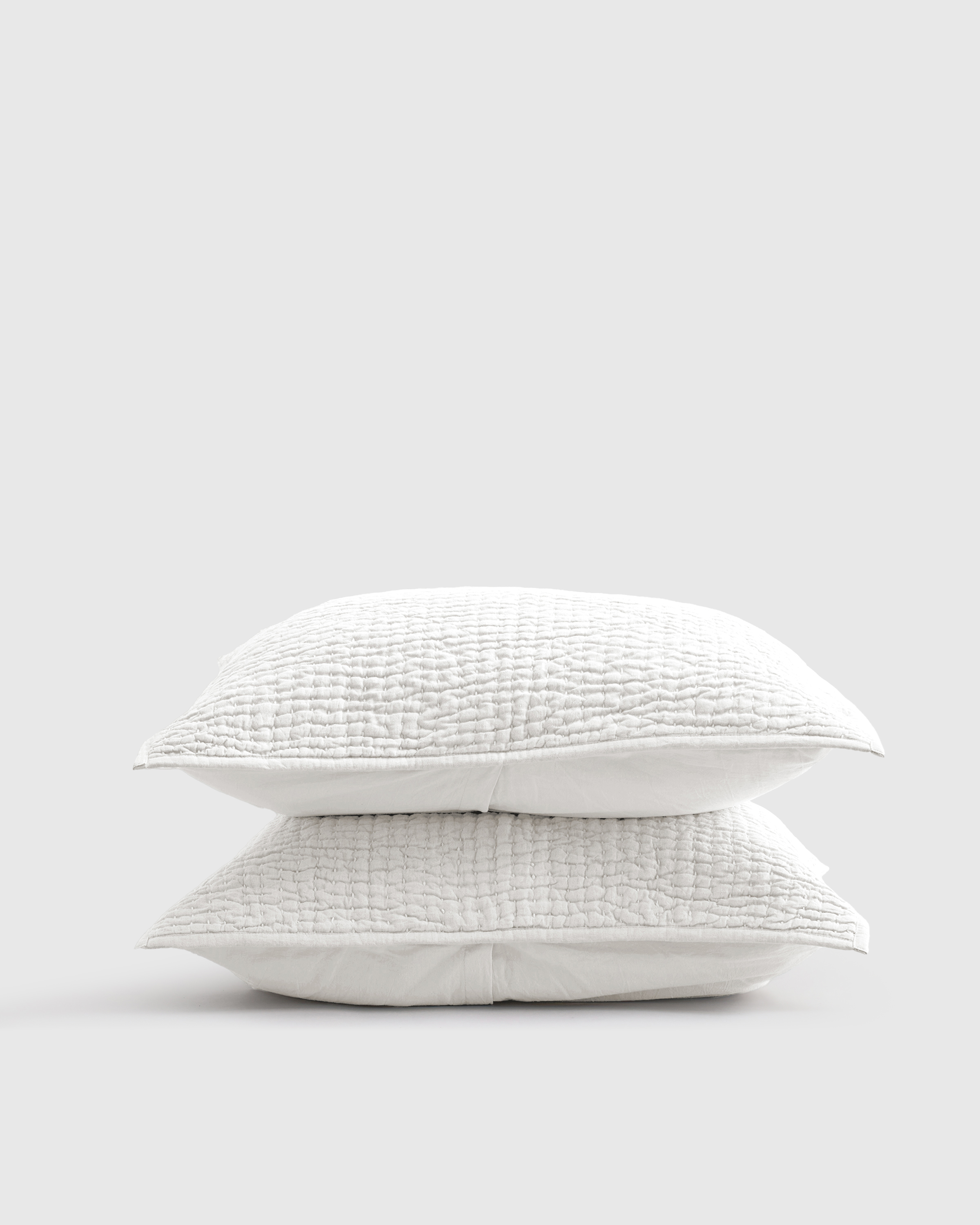 White European Linen Cotton Stitch Sham Set