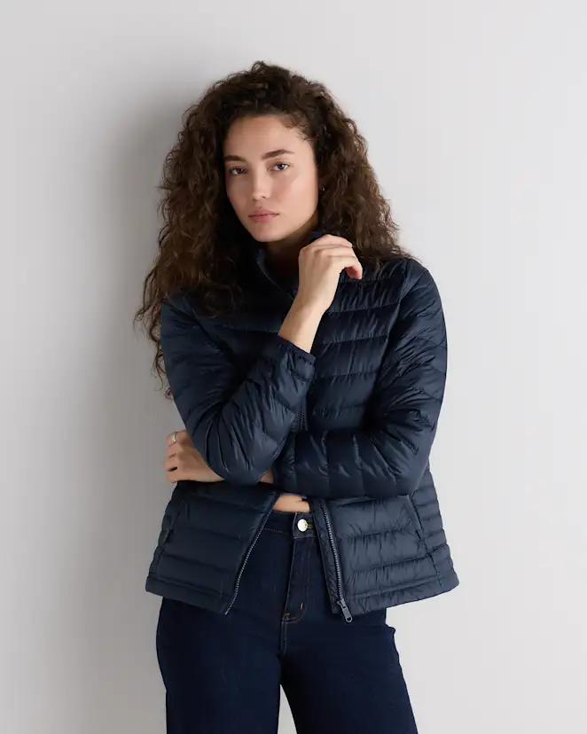 Atlas Navy Lightweight Down Packable Puffer Jacket