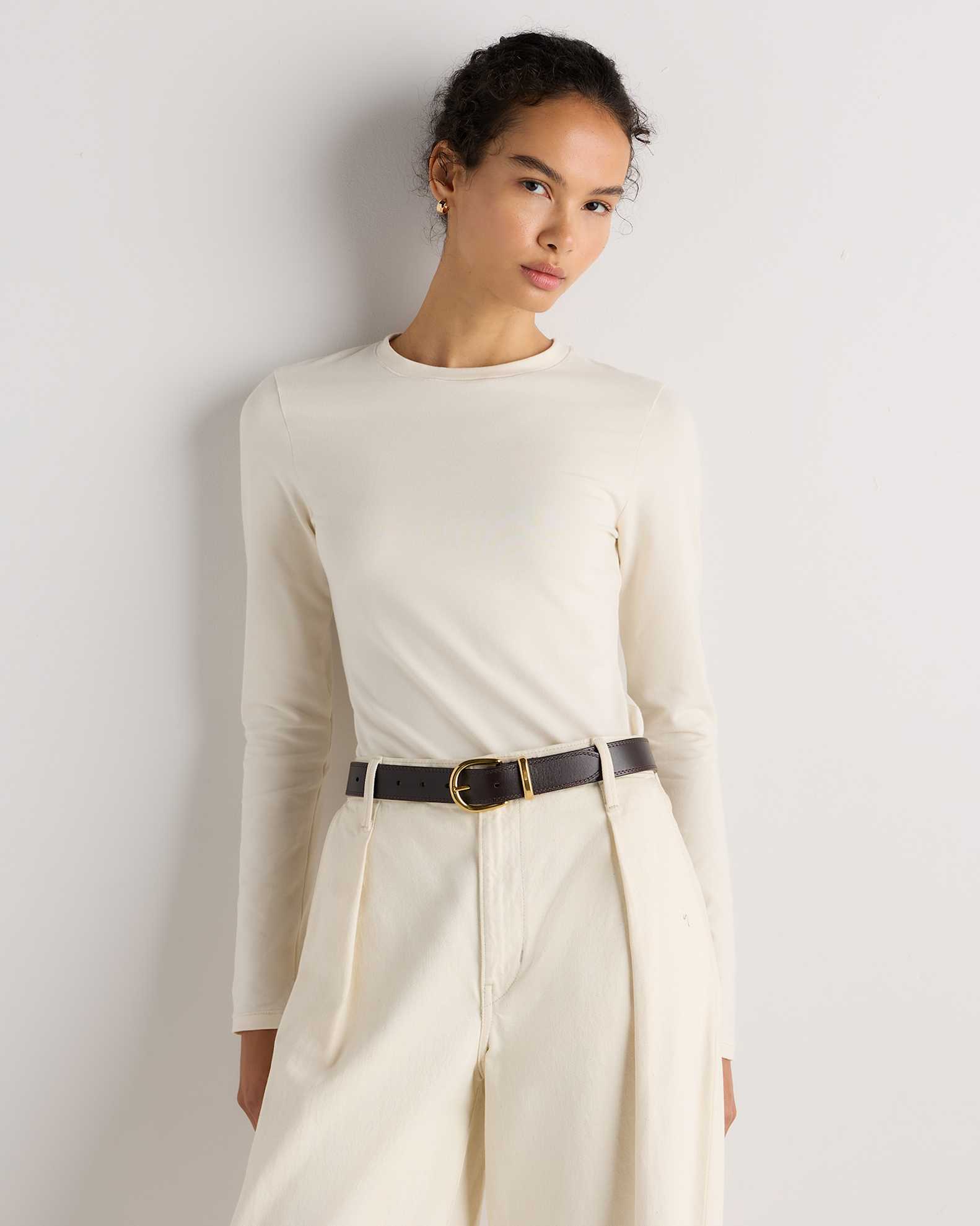 long sleeve shirt under dress 5 Long-Sleeve and Ideas to Copy This Fall its as comfortable as your favorite tee with the class of a formal dress shirt Collared Shirt Black Dress White