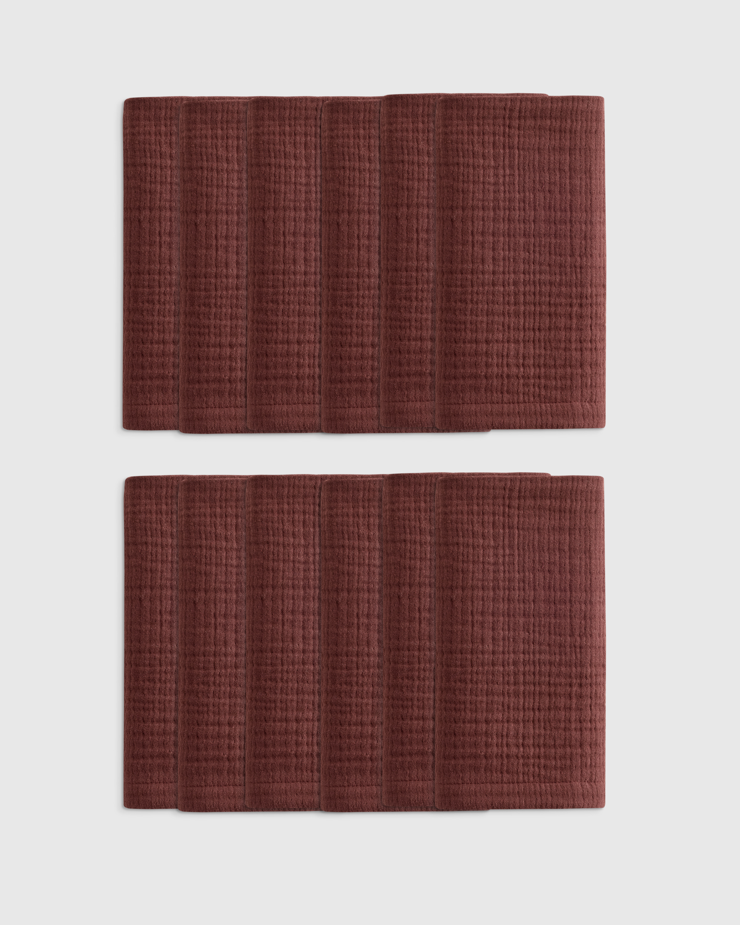 Burgundy Serviettes de table en gaze de coton biologique (ensemble de 12)
