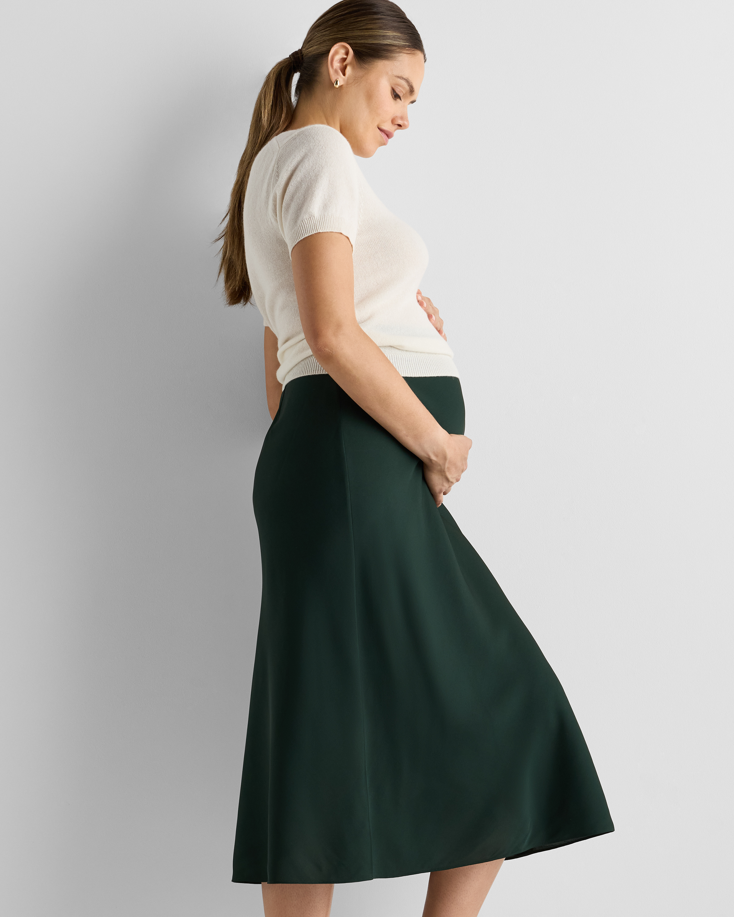 Maternity Clothes Maternity Maxi Skirt Zipper Maternity Maxi Skirt