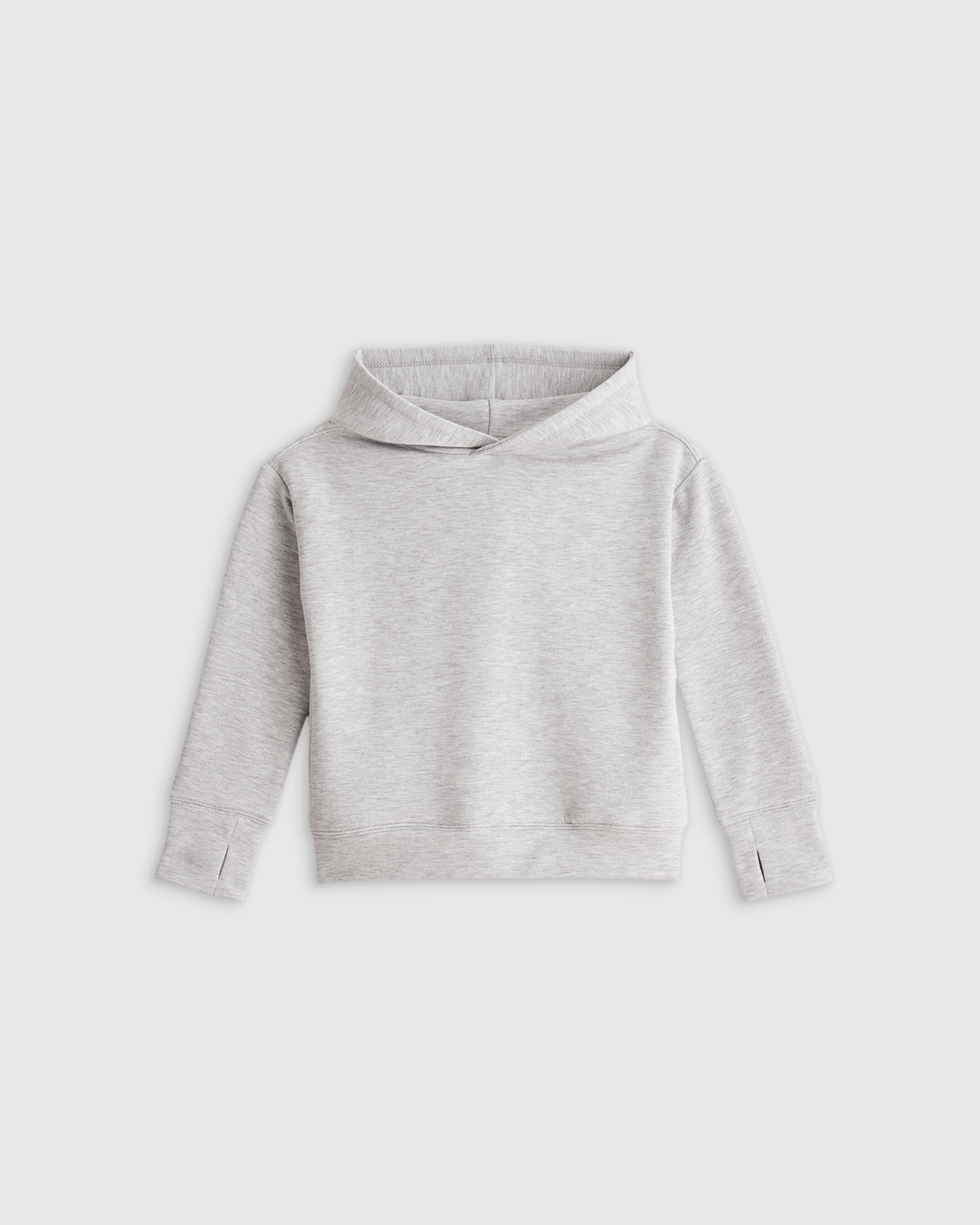 Heather Grey Girls SuperSoft Fleece Crop Pullover Hoodie