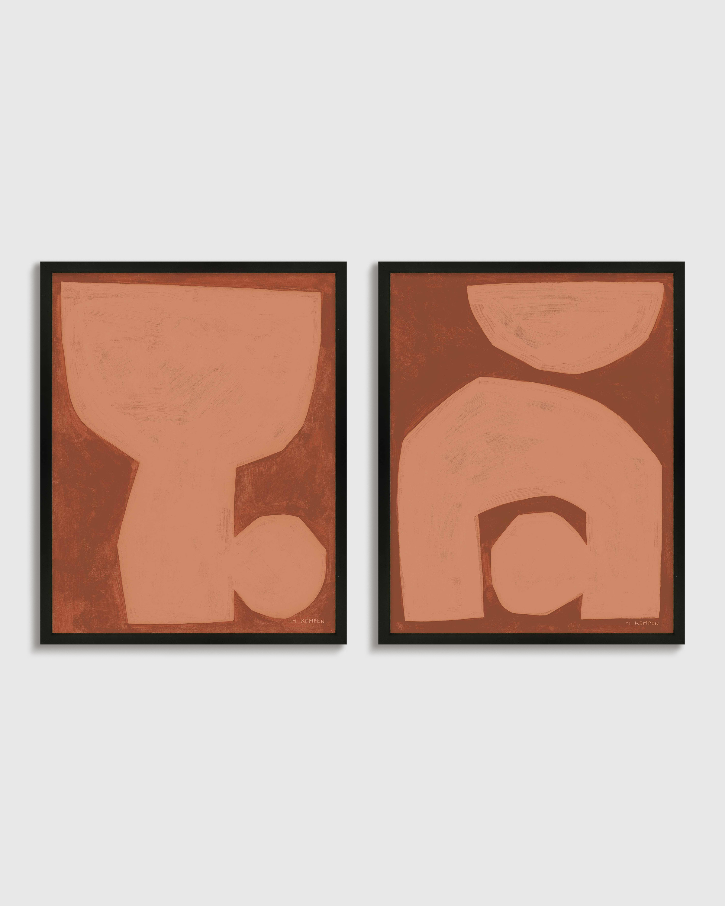 Black Unit in Terracotta by Michael Kempen (Set of 2)