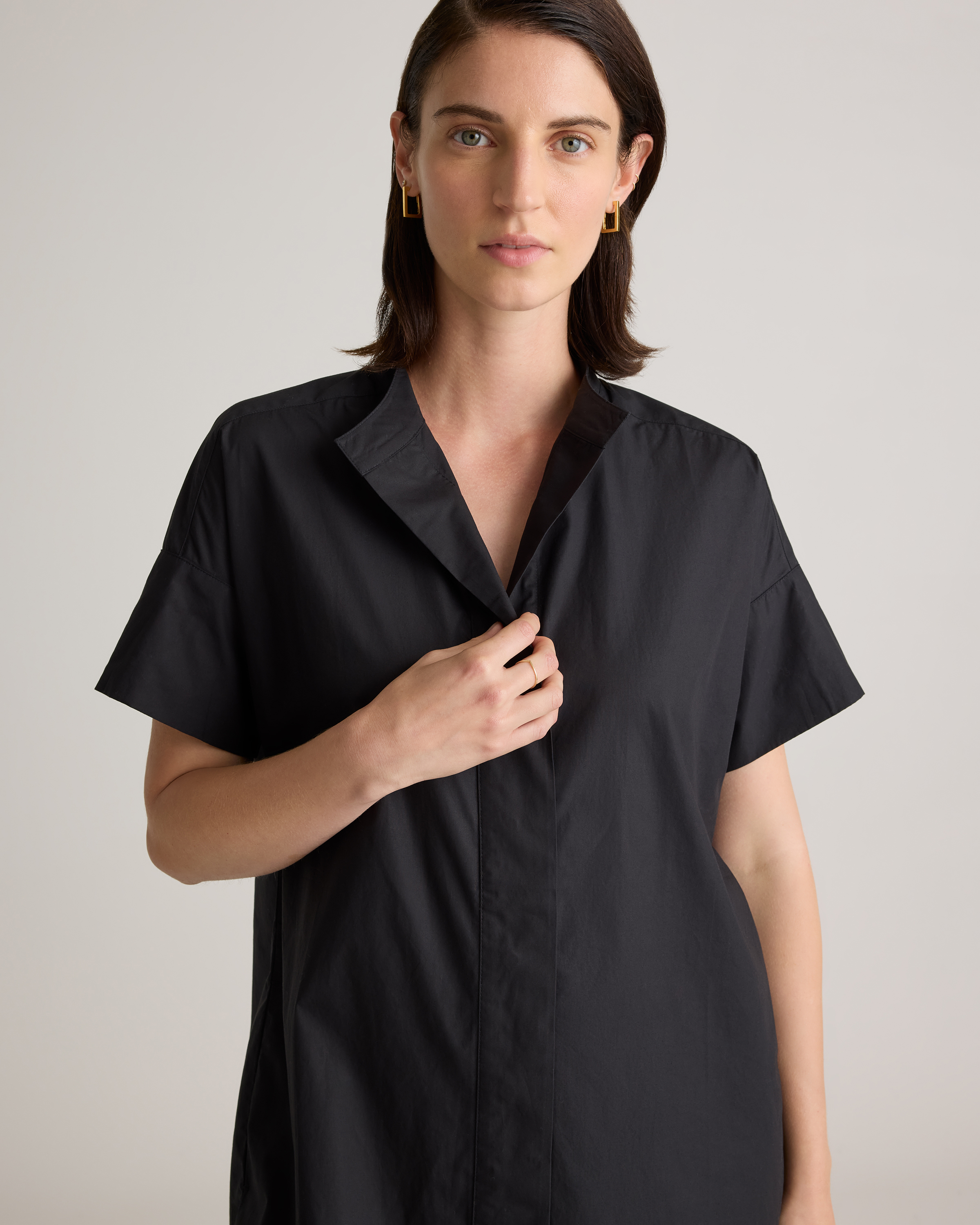 100% Organic Cotton Short Sleeve Shirt Dress