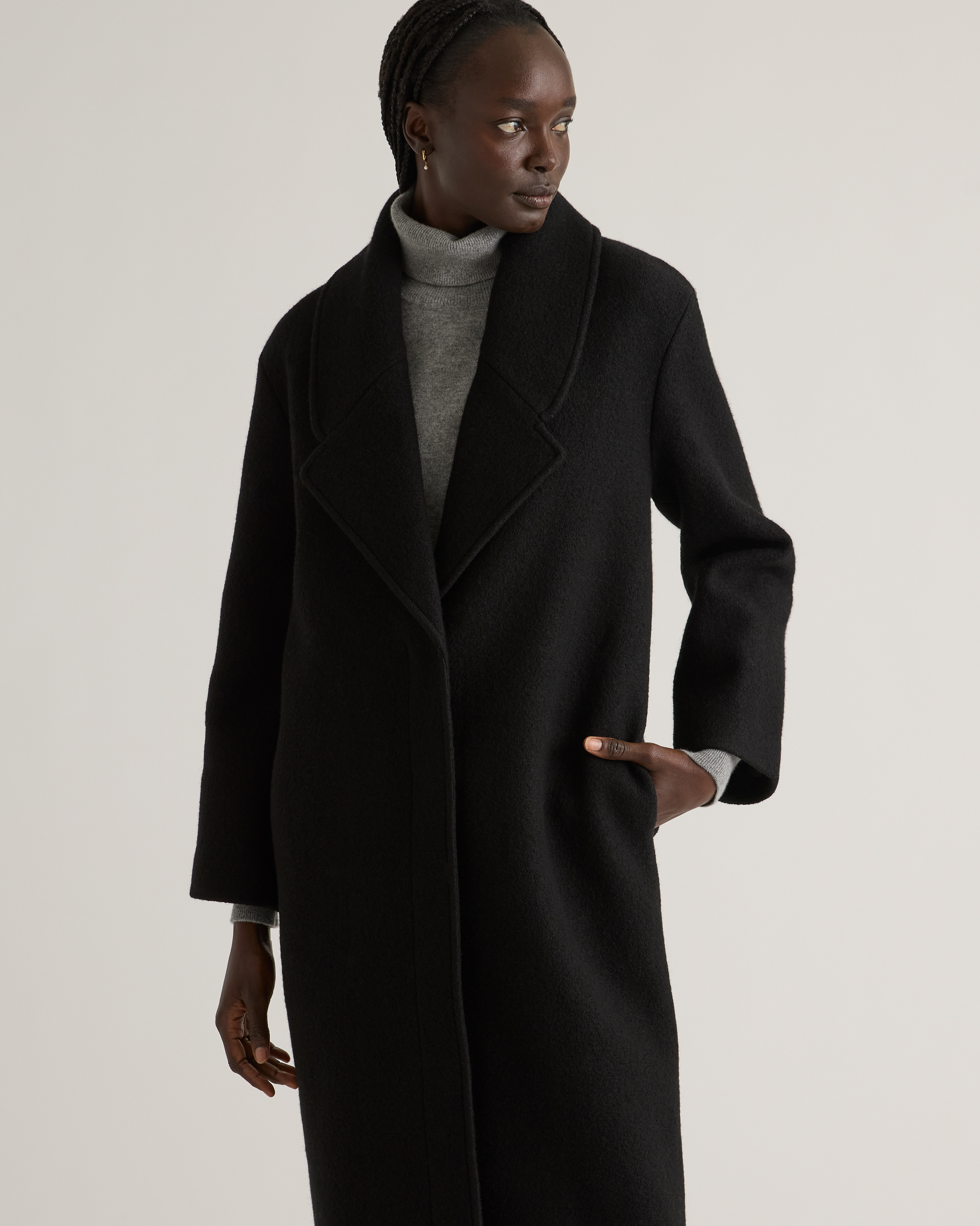 ジャケット・アウター na.e Shawl Collar Wool Coat_Greige COS Oversized Shawl-Collar Wool Jacket | endource