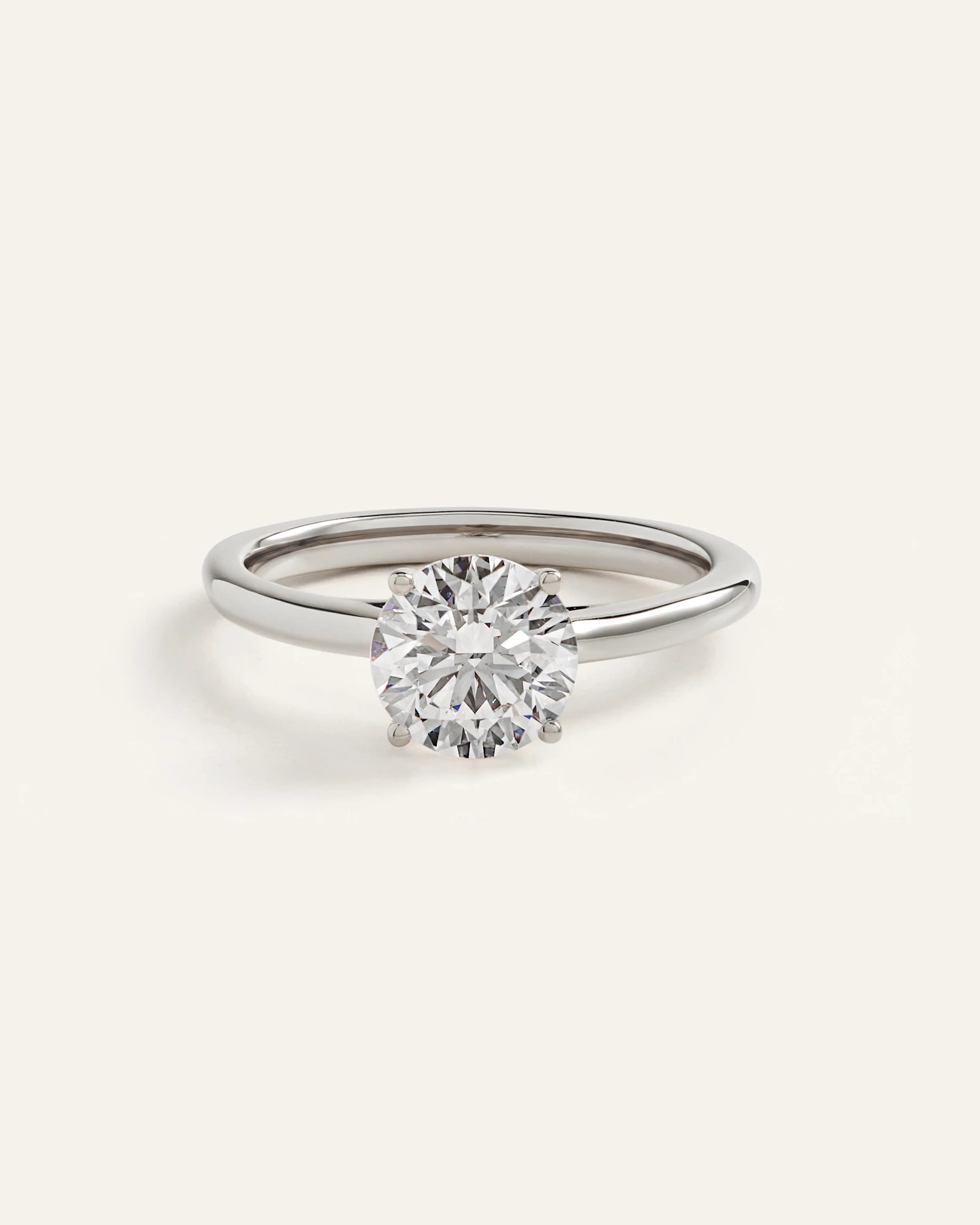Lab Grown Diamond Round Trellis Cathedral Engagement Ring - 1.5ct