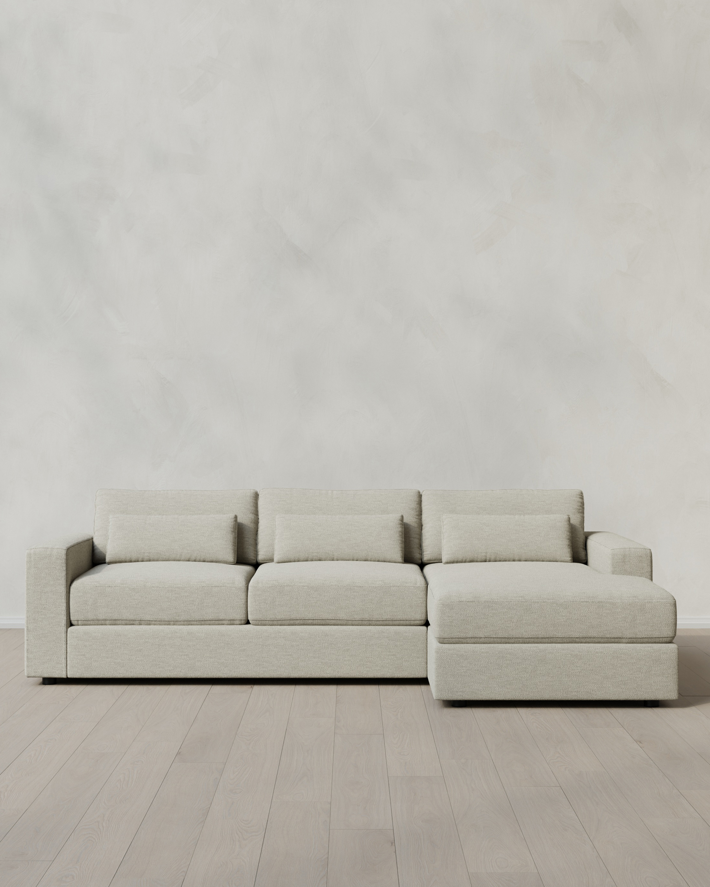 Flax Ashford Deep Seat Chaise Sectional in Performance Basketweave