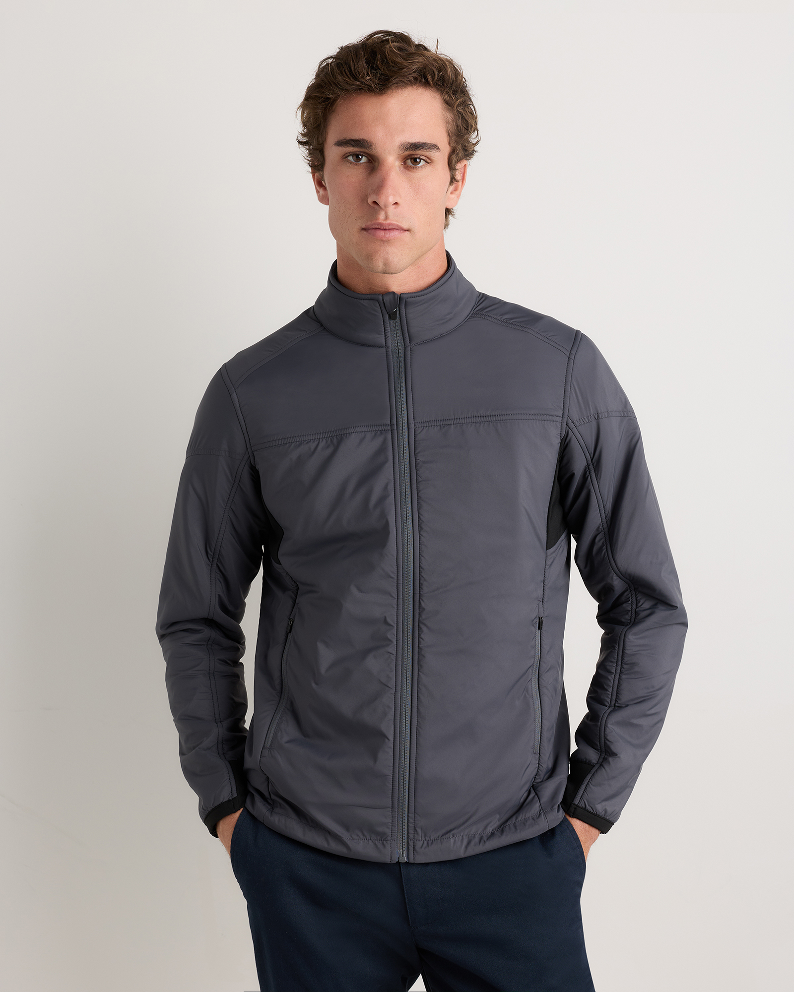 Carbon Grey Weatherproof Fleece-Lined Jacket