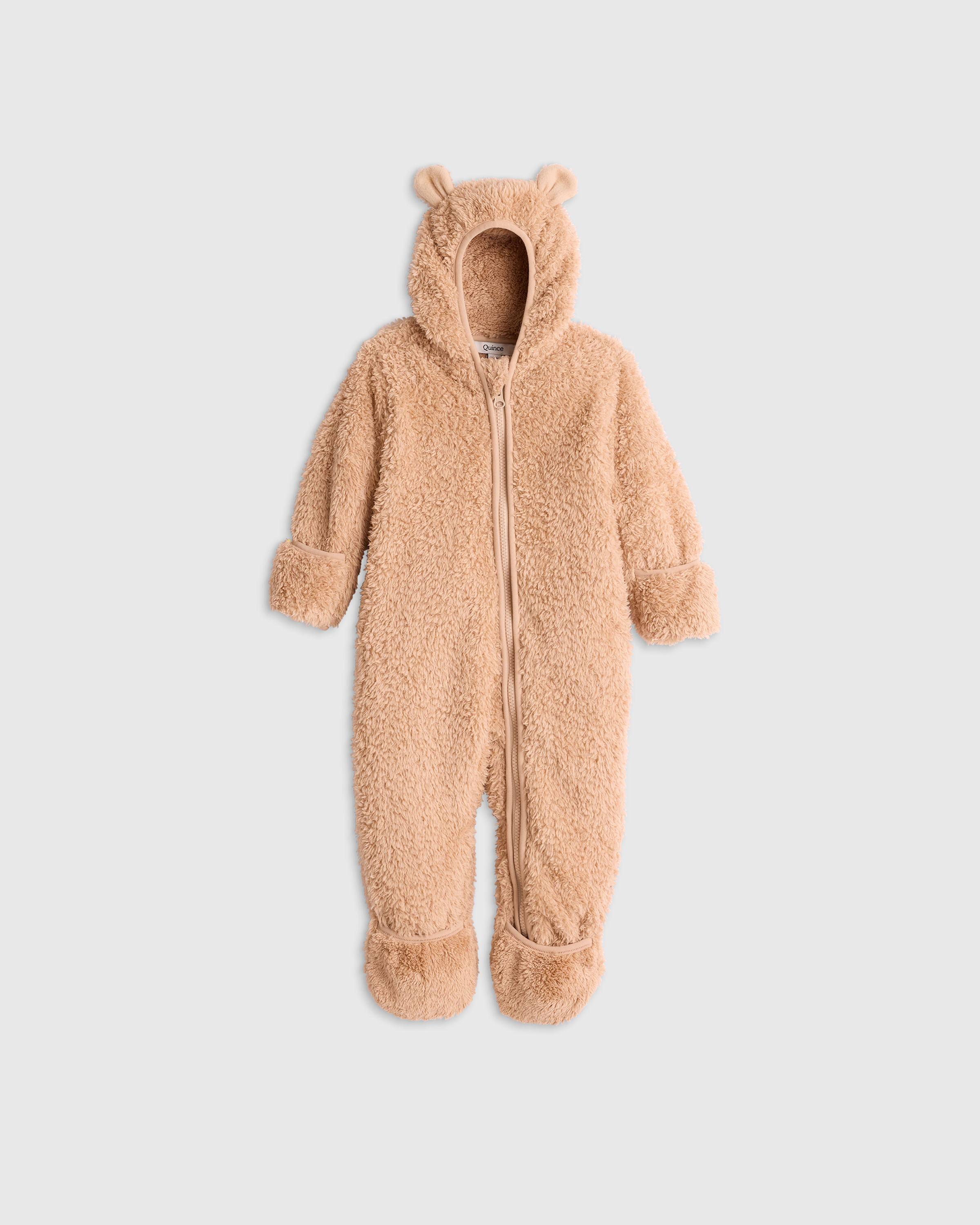 Teddy Brown Recycled Sherpa Fleece Baby Bear Bunting