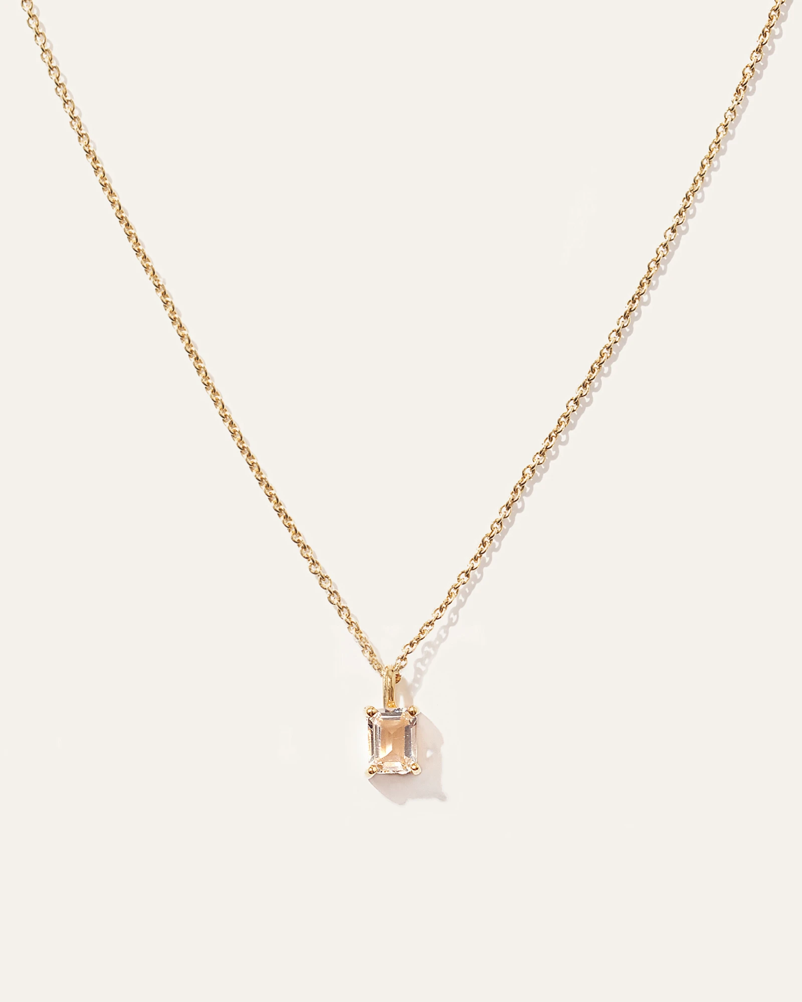 Emerald Cut Topaz Sol Pendant Necklace in Gold Vermeil