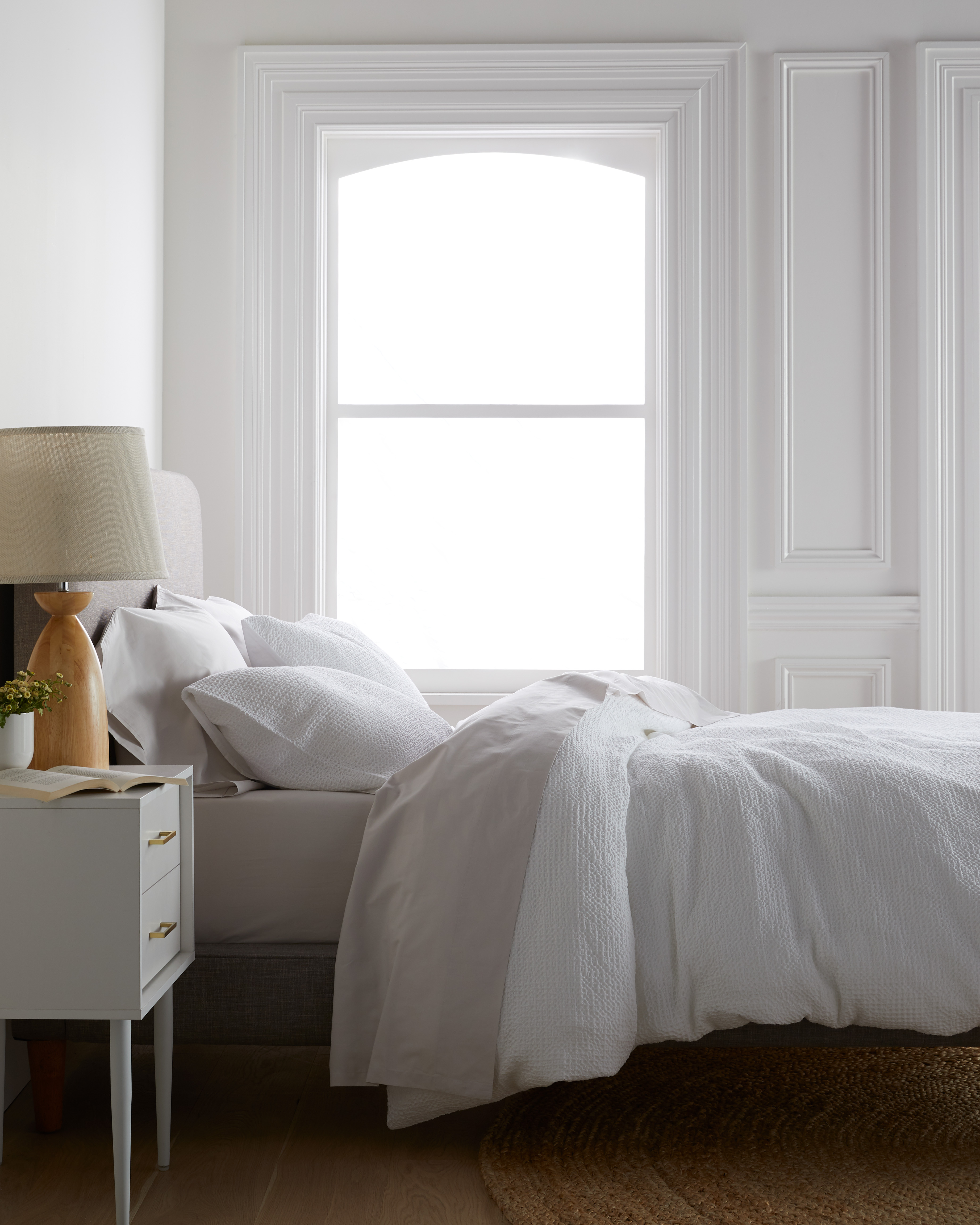 Organic Luxe Honeycomb Duvet Cover Set - White, King/Cal King