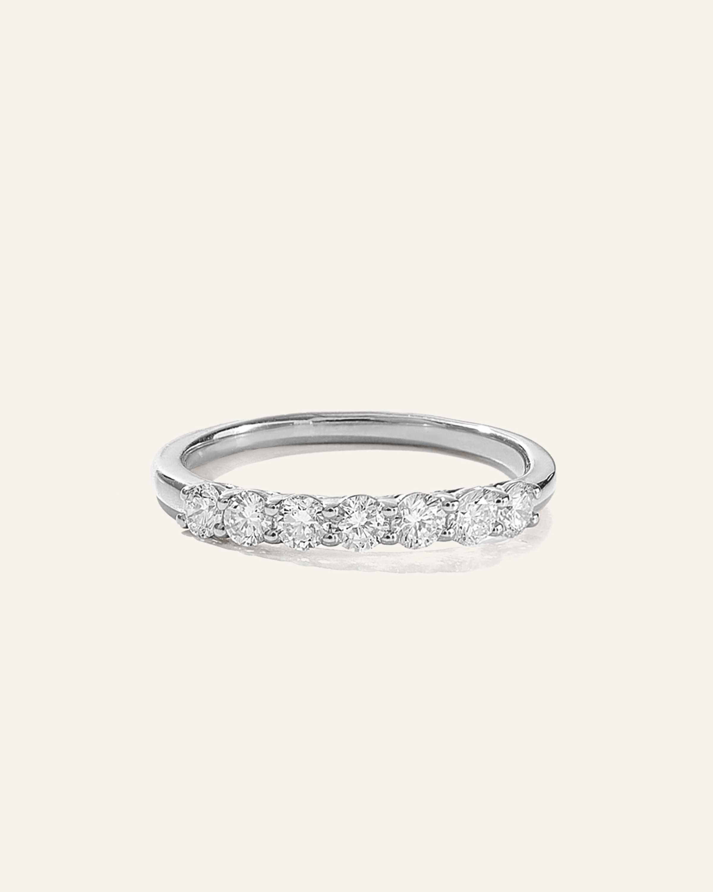 White Gold Lab Grown Diamond Round Seven Stone Band