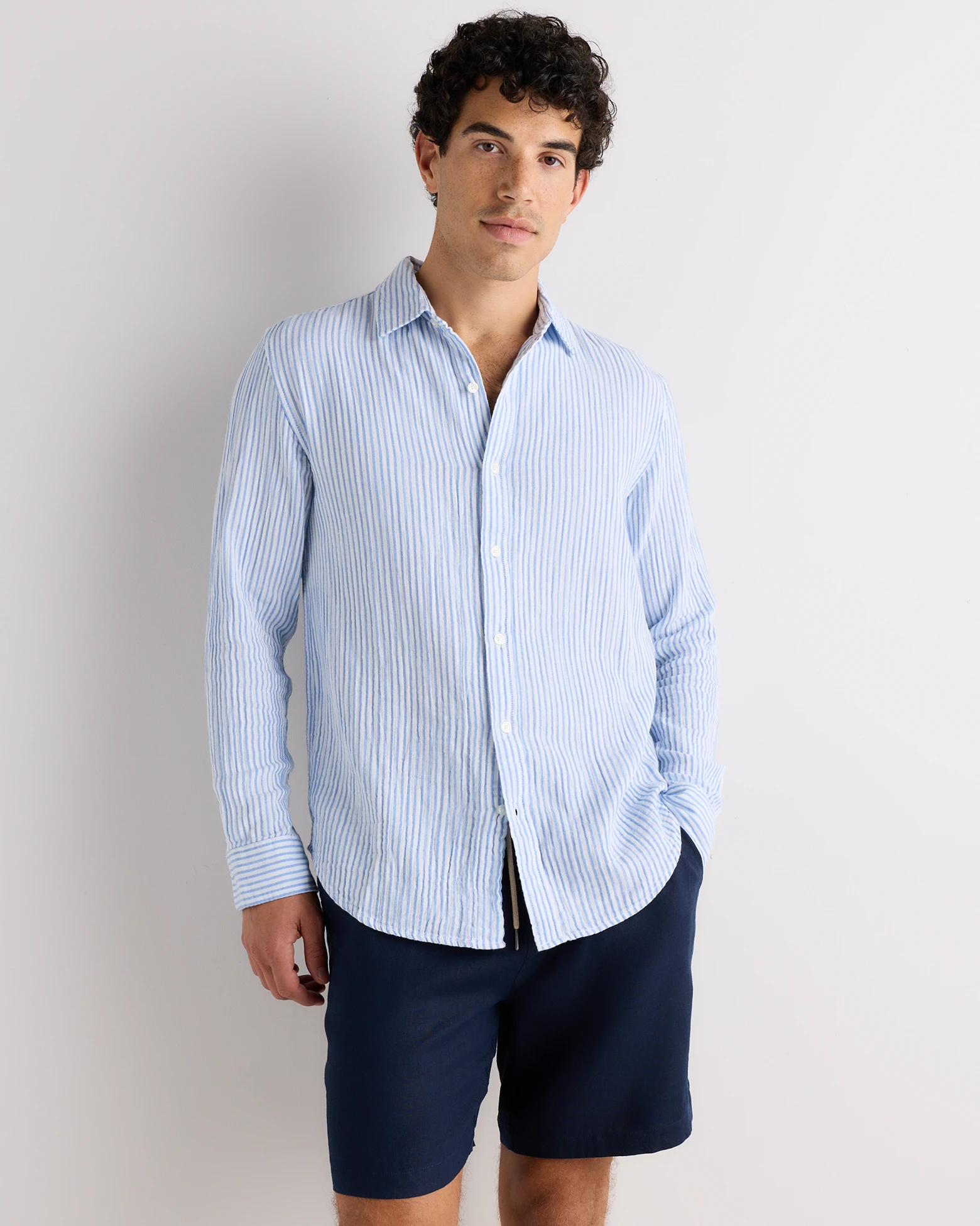 Men's 100% Organic Cotton Gauze Long Sleeve Shirt