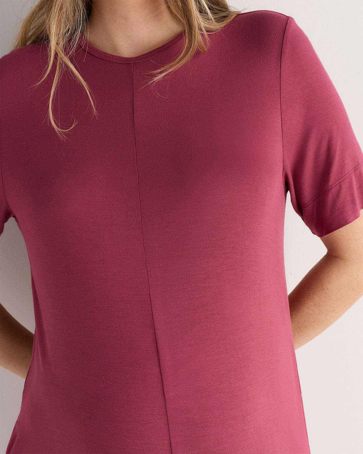 Bamboo Jersey Maternity Everyday Jumpsuit in Faded Maroon