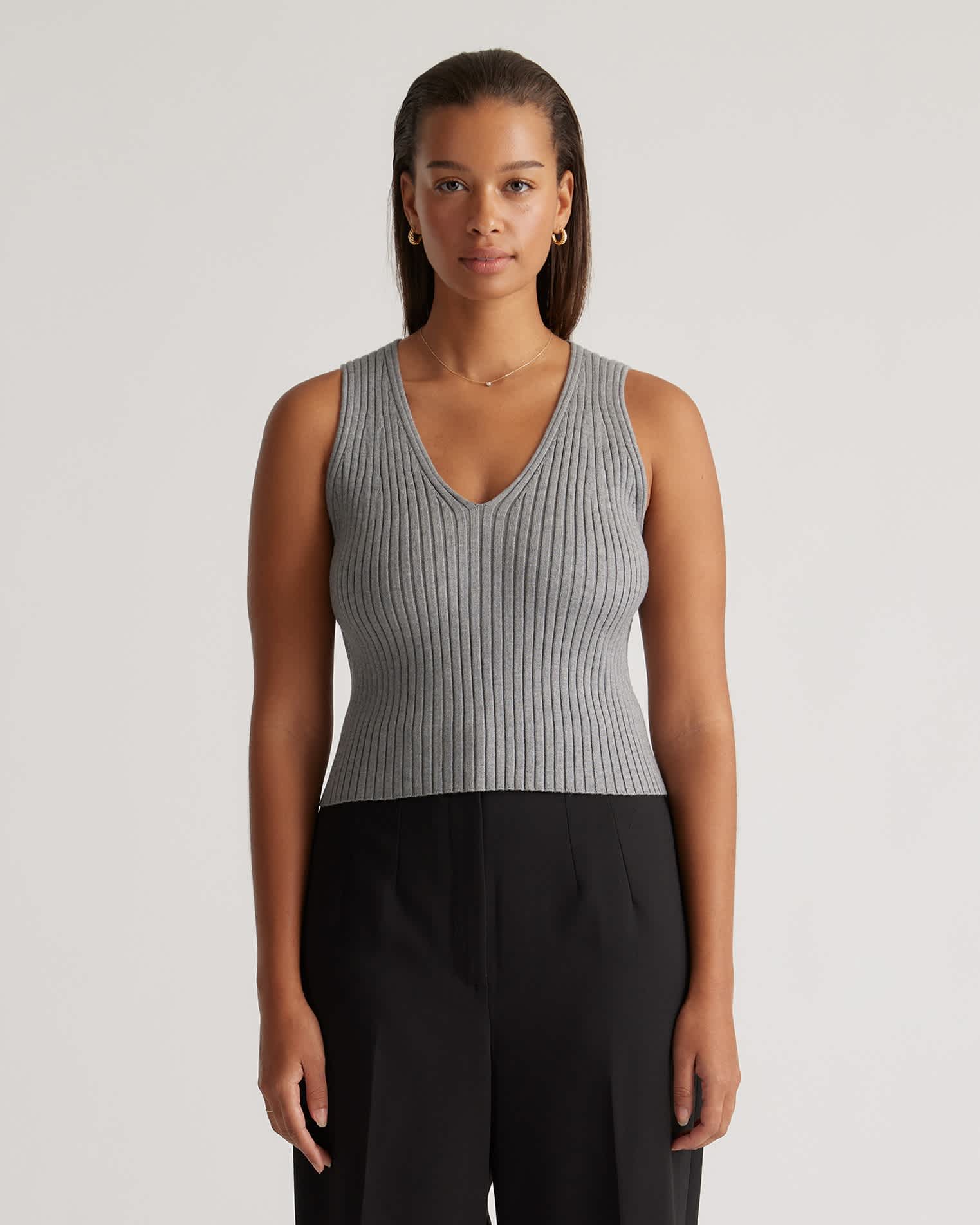 Eco-Knit Cropped Sweater Tank - Main Image