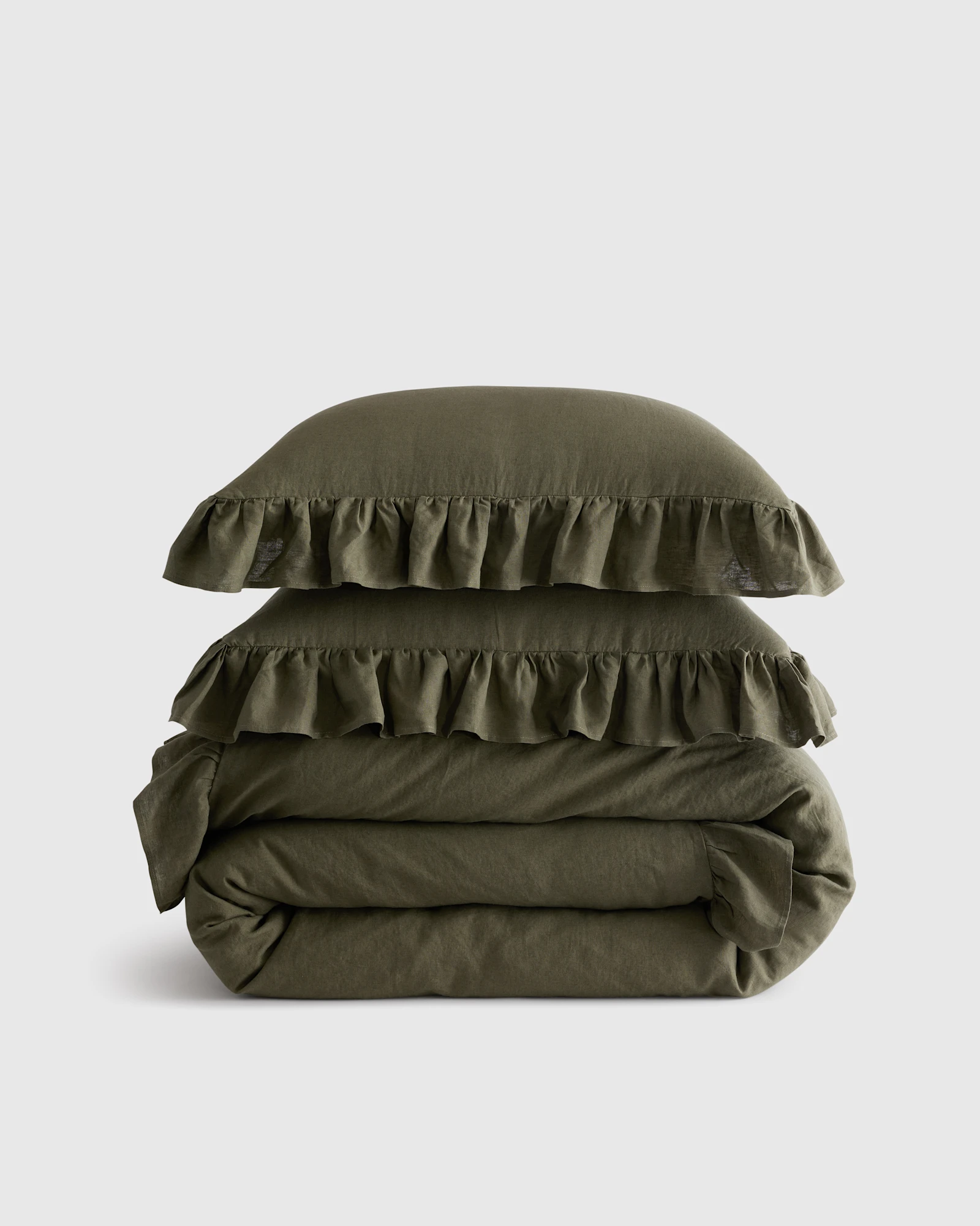 European Linen Ruffle Duvet Cover Set