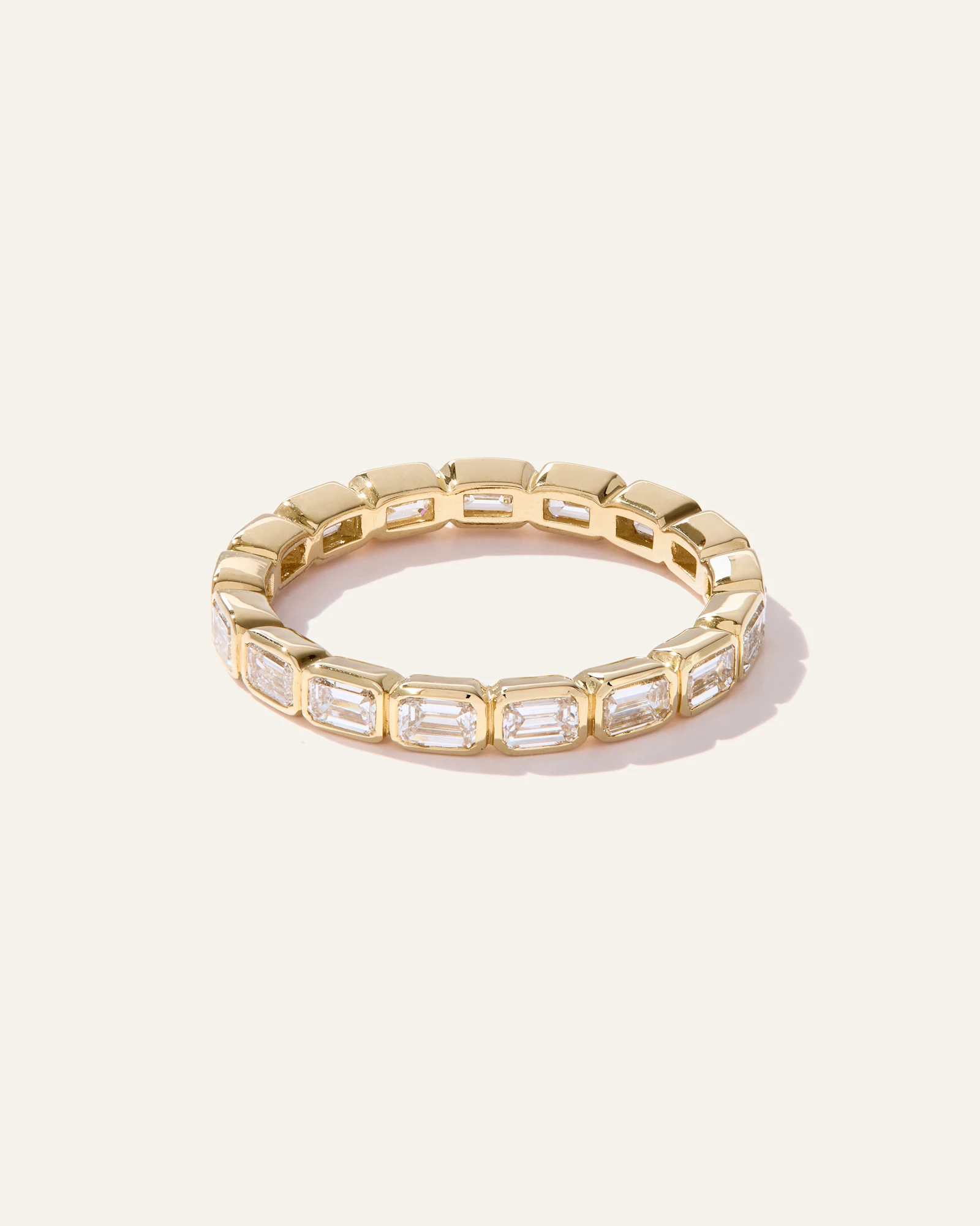 Lab Grown Diamond Emerald East-West Bezel Eternity Band