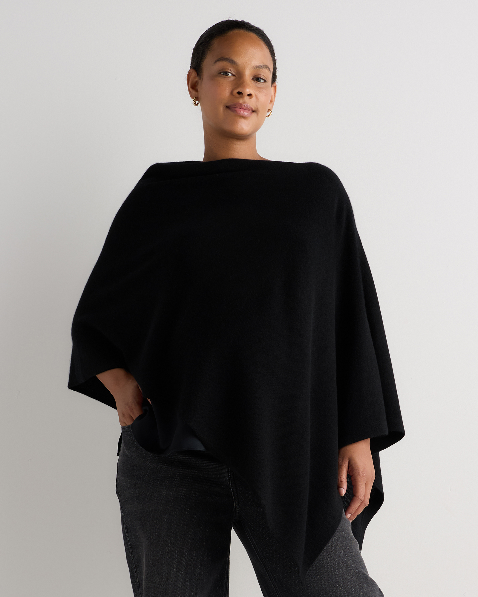 Black Mongolian Cashmere Nursing Shawl