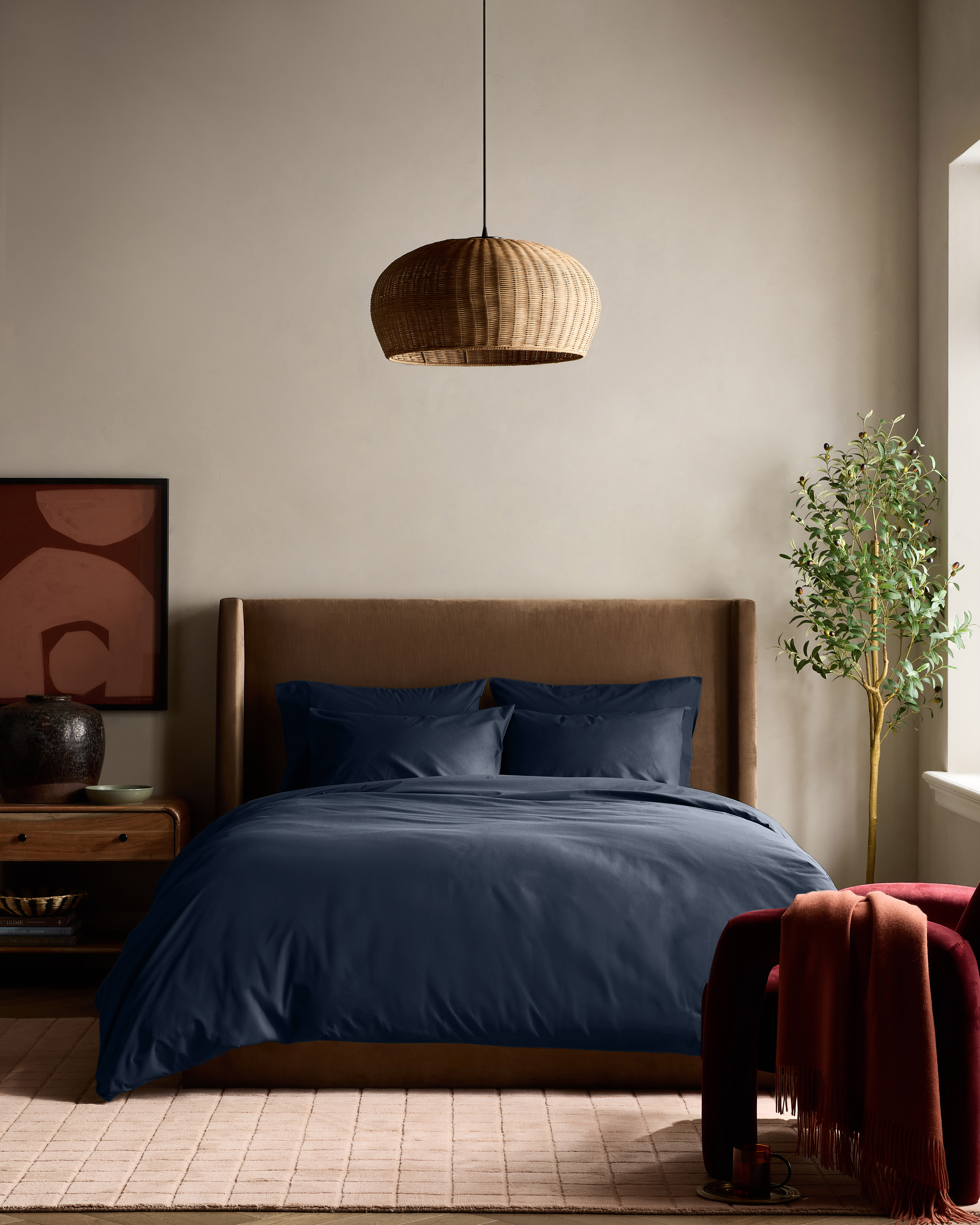 Navy Classic Organic Percale Deluxe Bedding Bundle