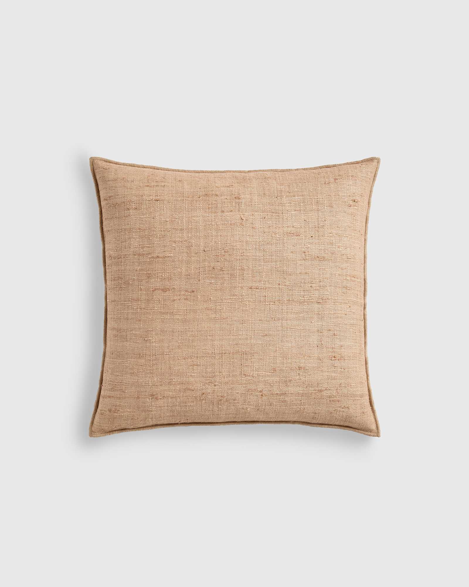Sand Raw Silk Textured Pillow Cover