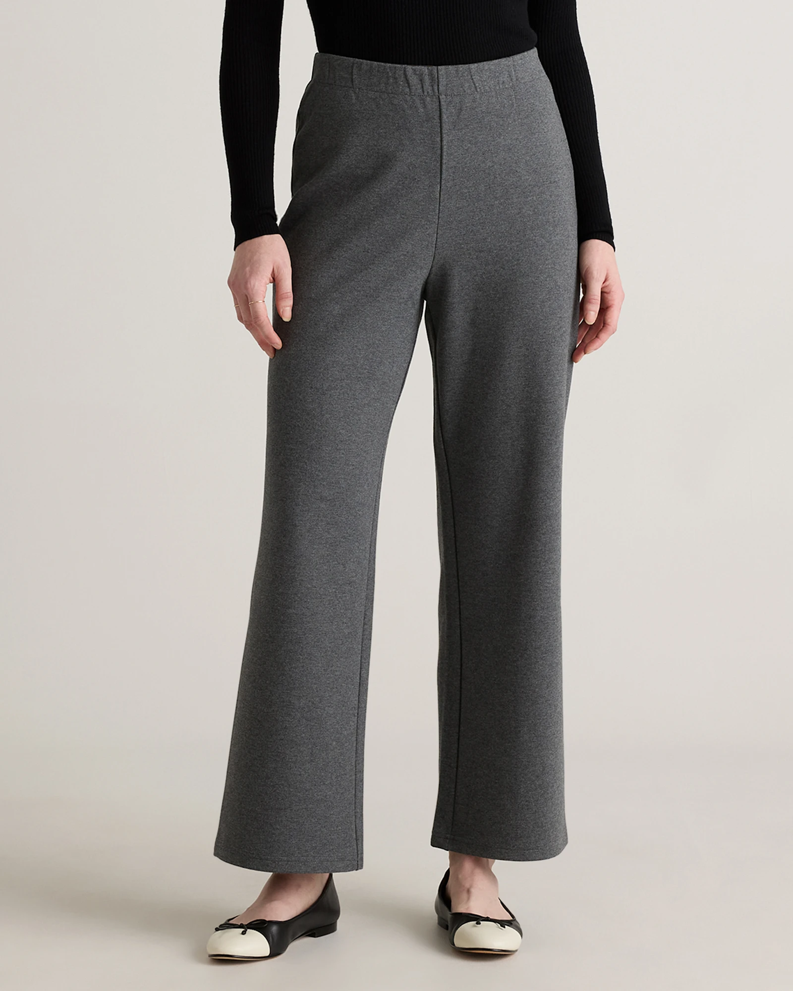 Organic Cotton Double Knit Wide Leg Pants