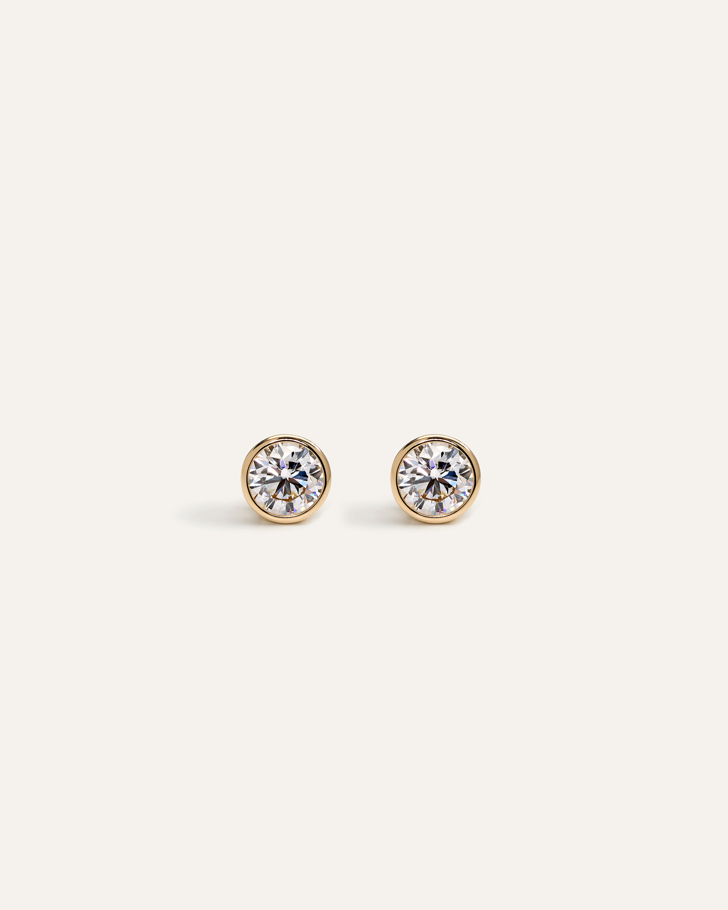 Yellow Gold 14k Gold Lab Grown Diamond Bezel Studs - 0.50ctw