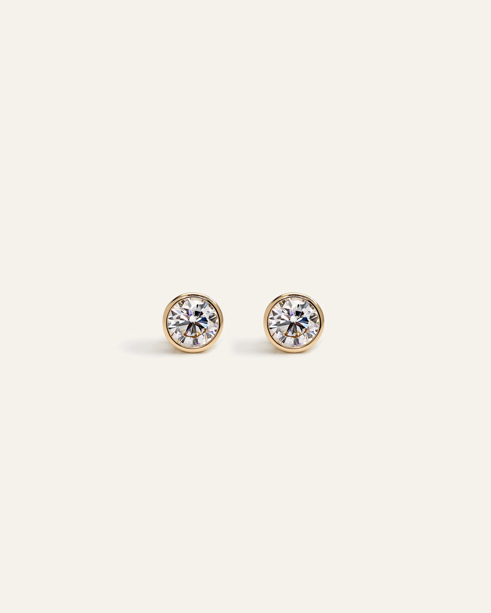 14K Gold Lab Grown Diamond Bezel Studs in Yellow Gold