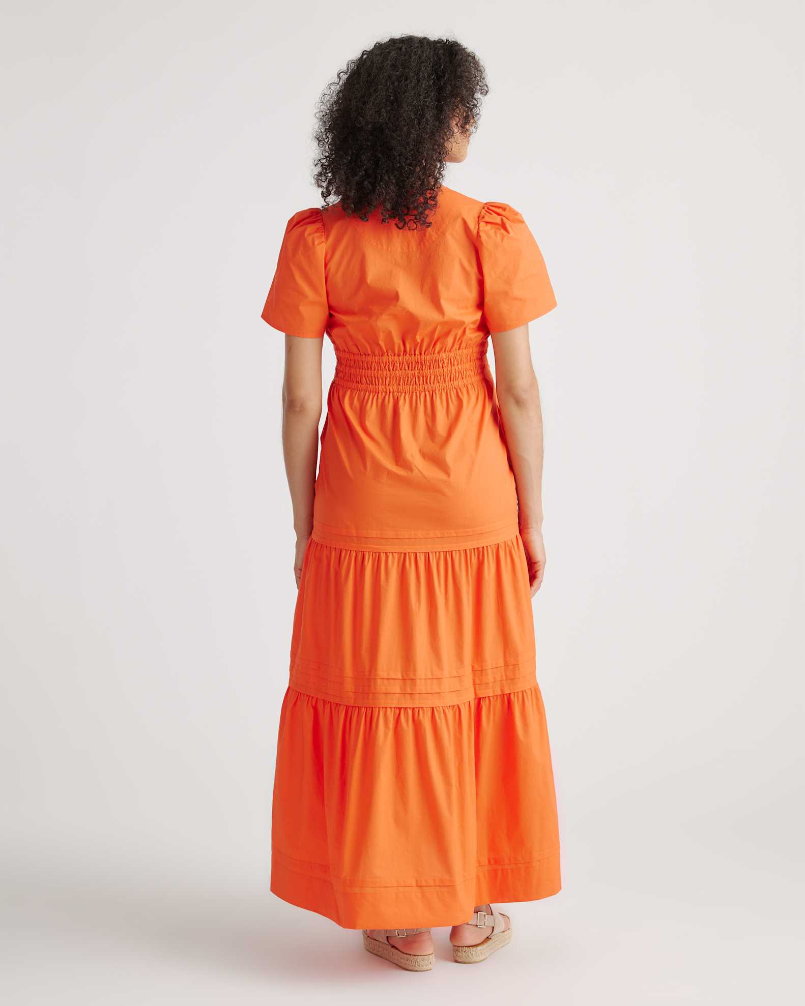 Women's Poplin Maternity Tiered Maxi Dress in Vermilion Red, Size XS, Organic Cotton by Quince Women's Poplin Maternity Tiered Maxi Dress in Vermilion Red, Size XS, Organic Cotton by Quince