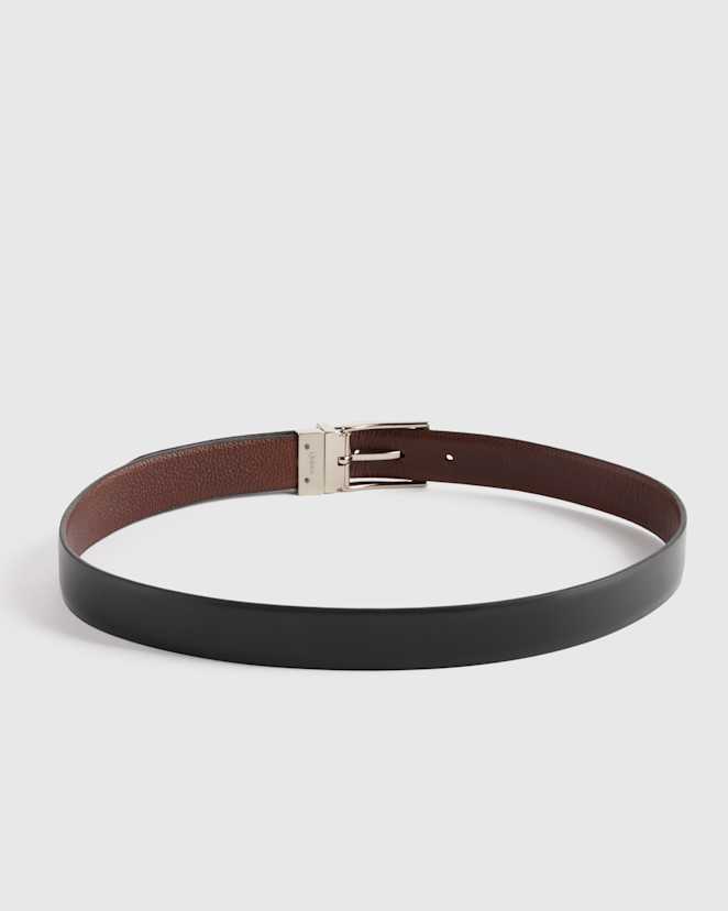 M-BLT-5 Owen Calfskin Leather Belt Black Bourbon104 EDITED