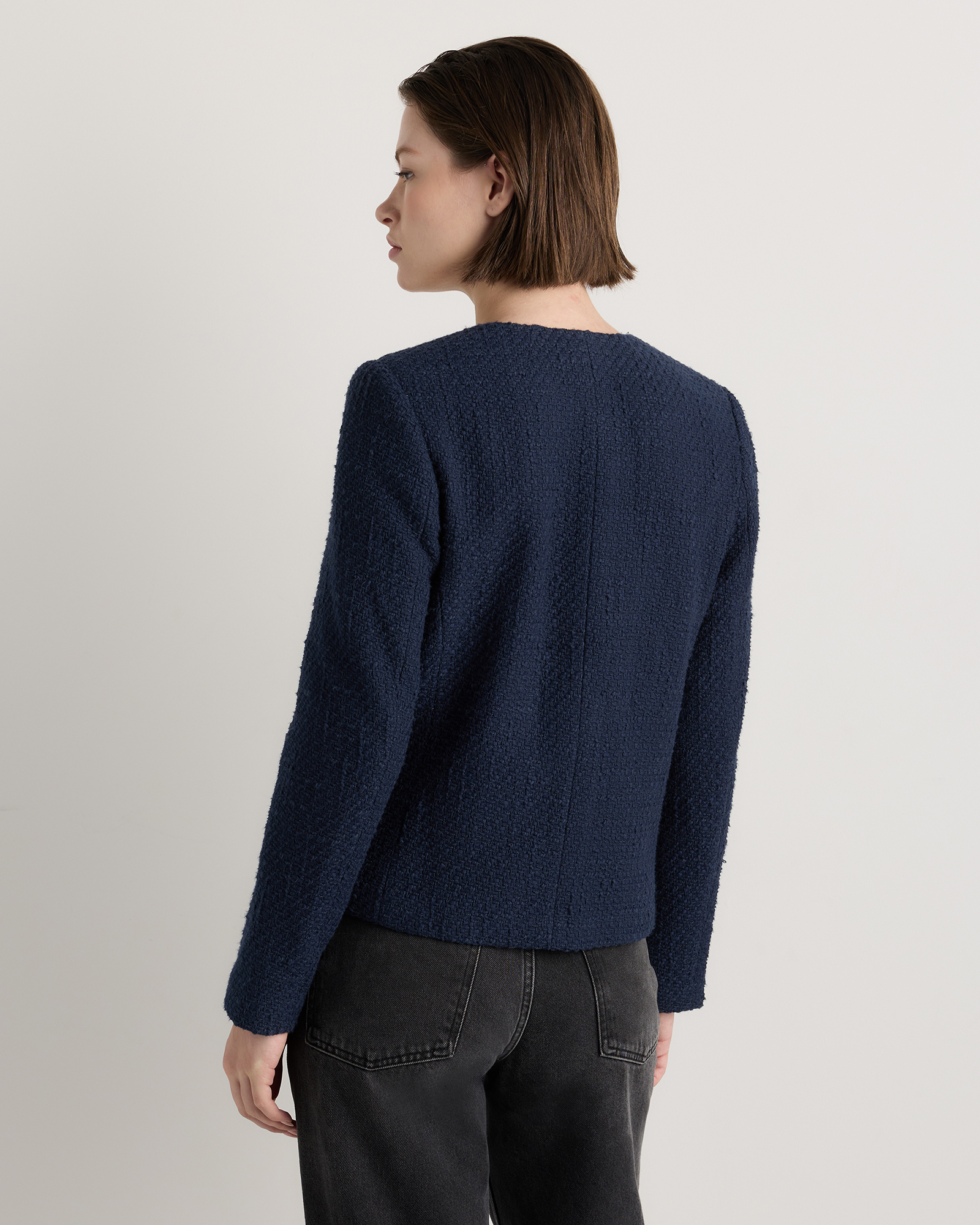 Tweed Collarless Jacket