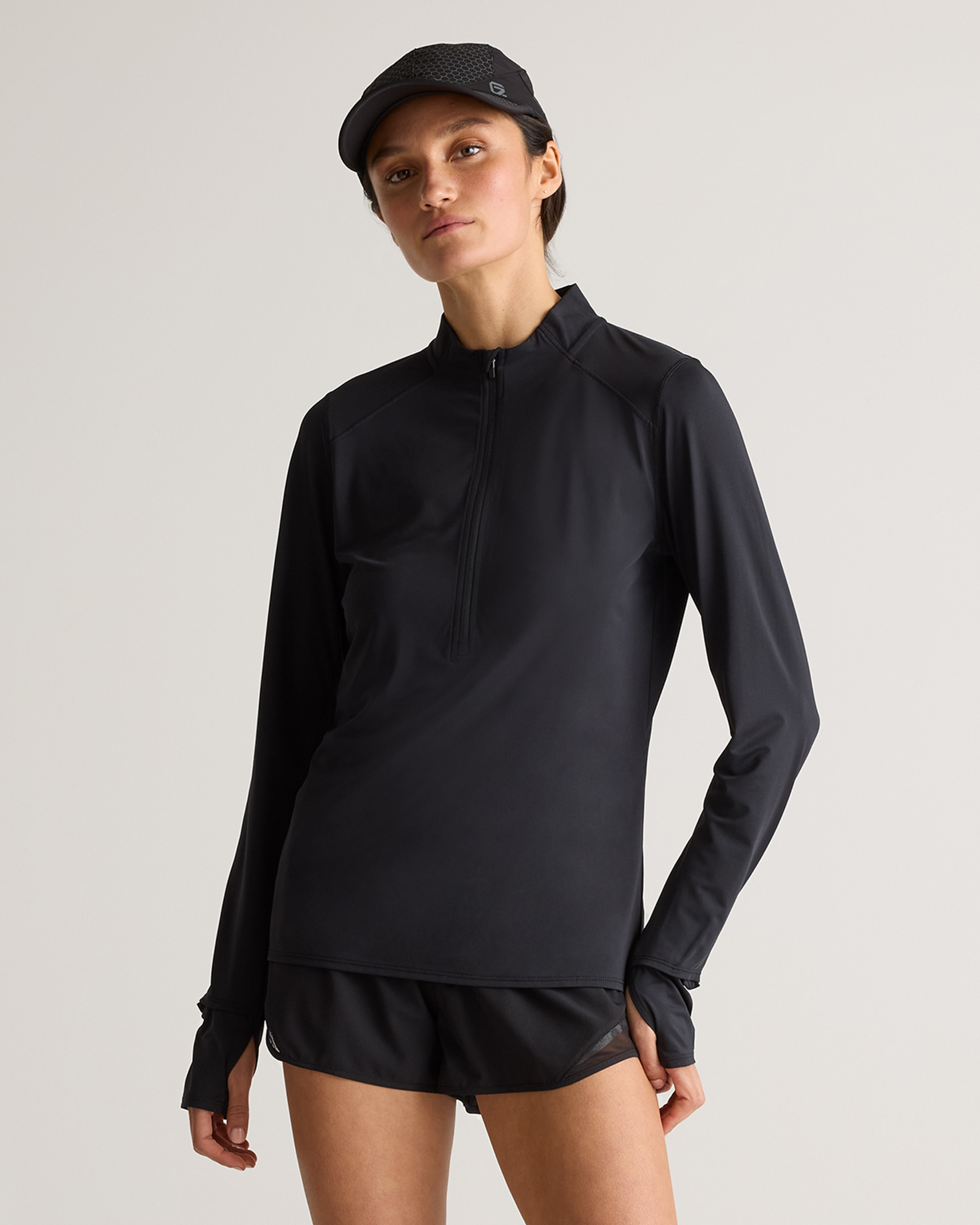 Quince Women's Race Day Half-zip Pullover In Black