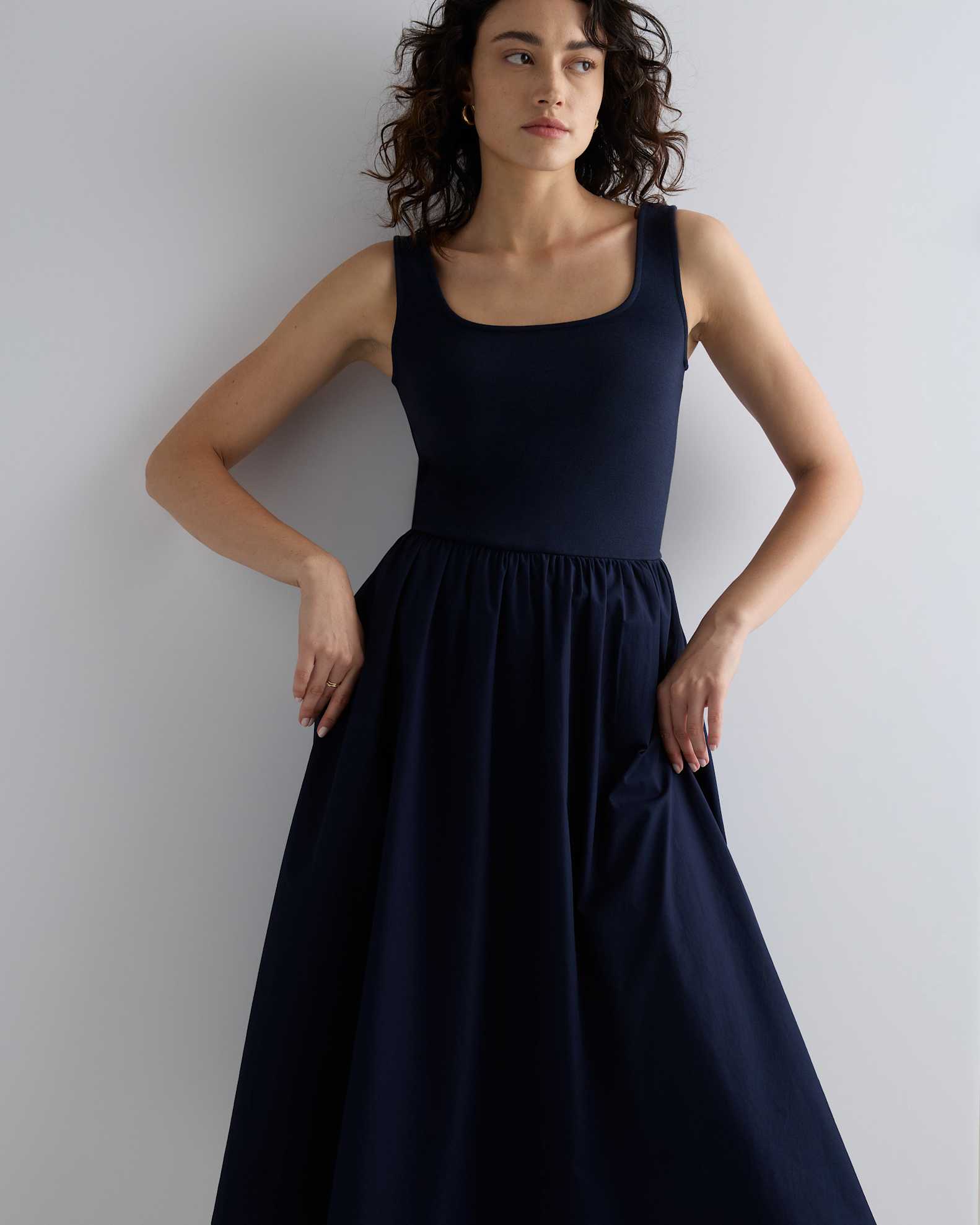 midi cotton tank dress Women's 100% Cotton Midi Tank Dress