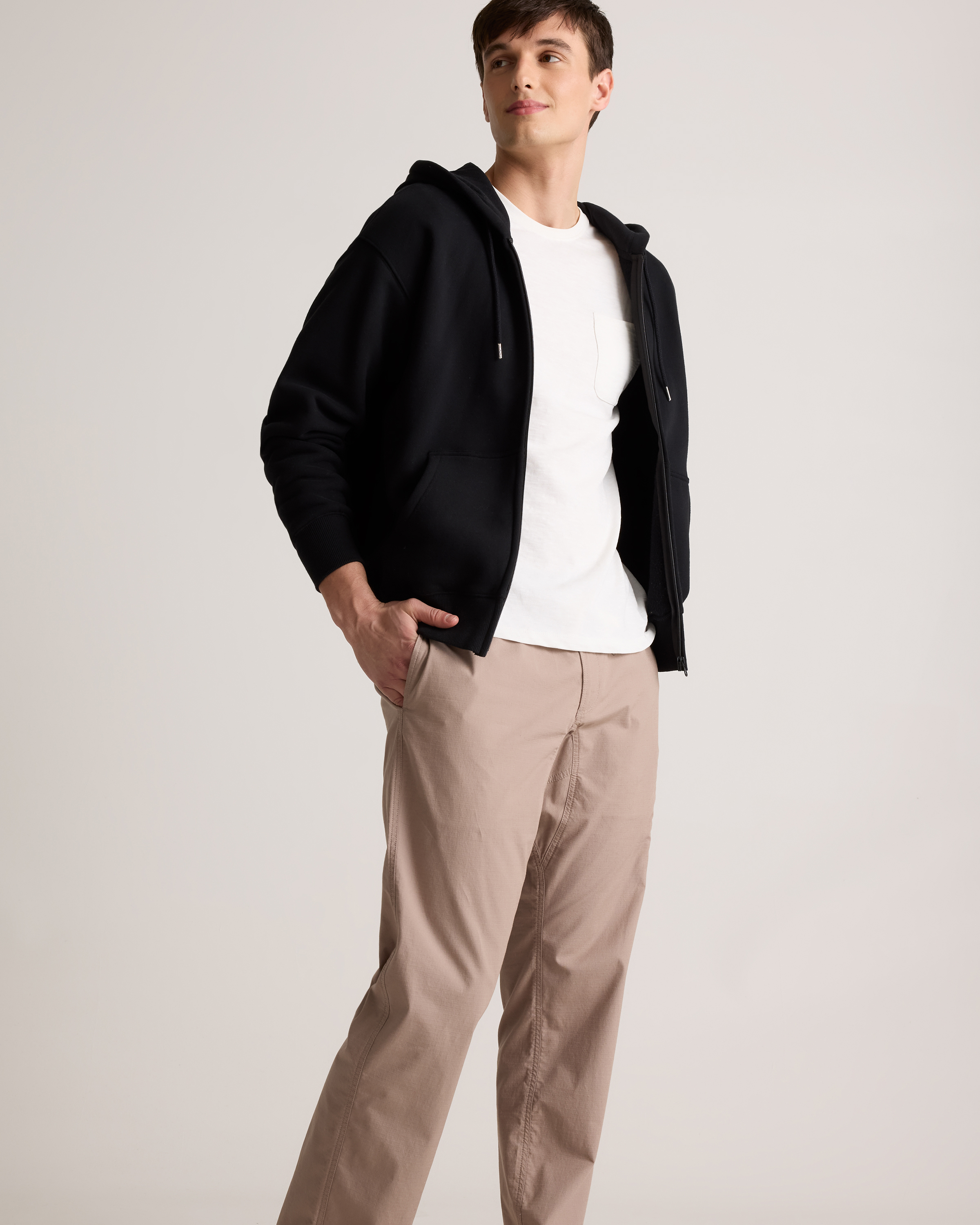 Organic Stretch Ripstop Straight Pants in Morel Grey