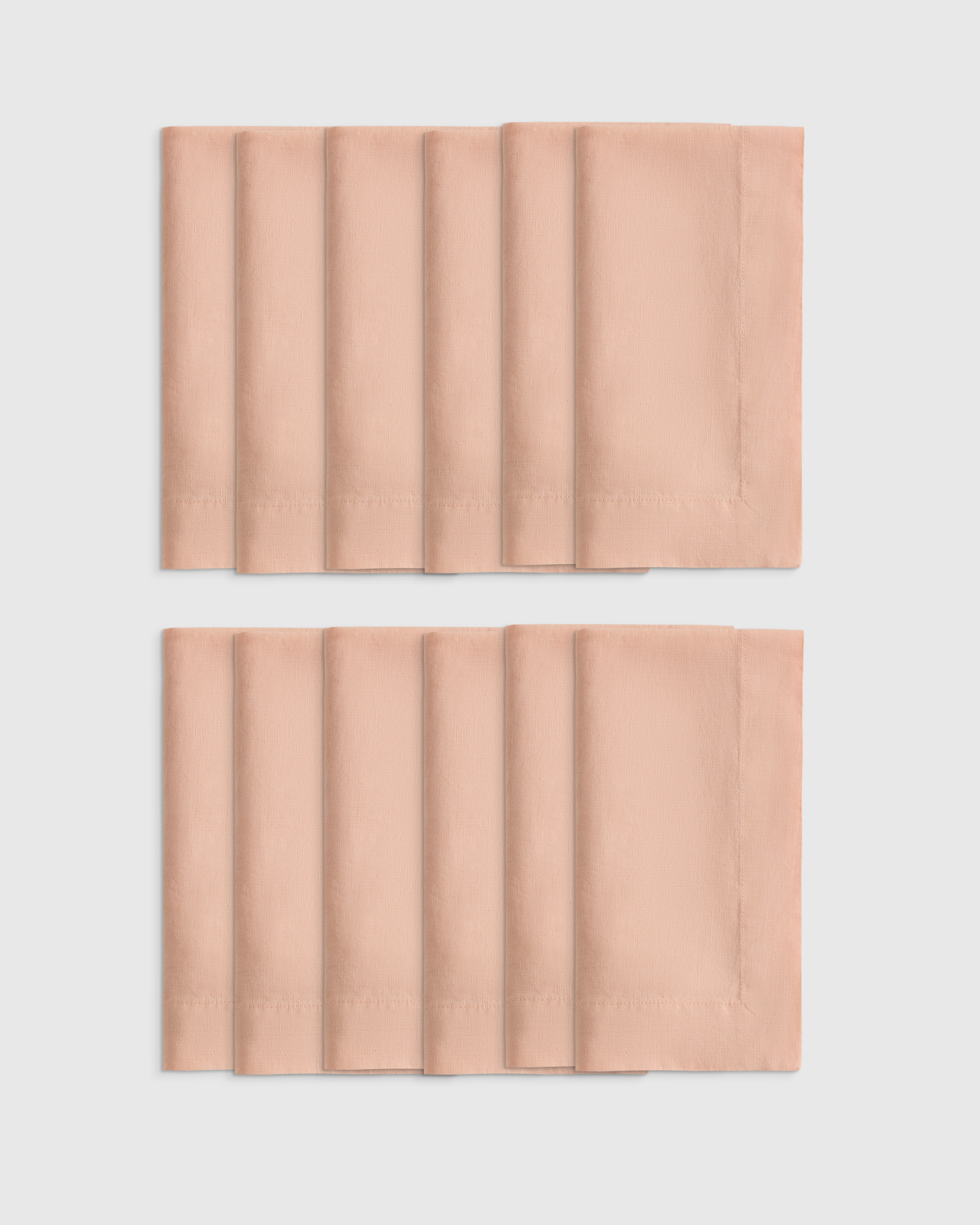Peach European Linen Wide-Hem Napkins (Set of 12)
