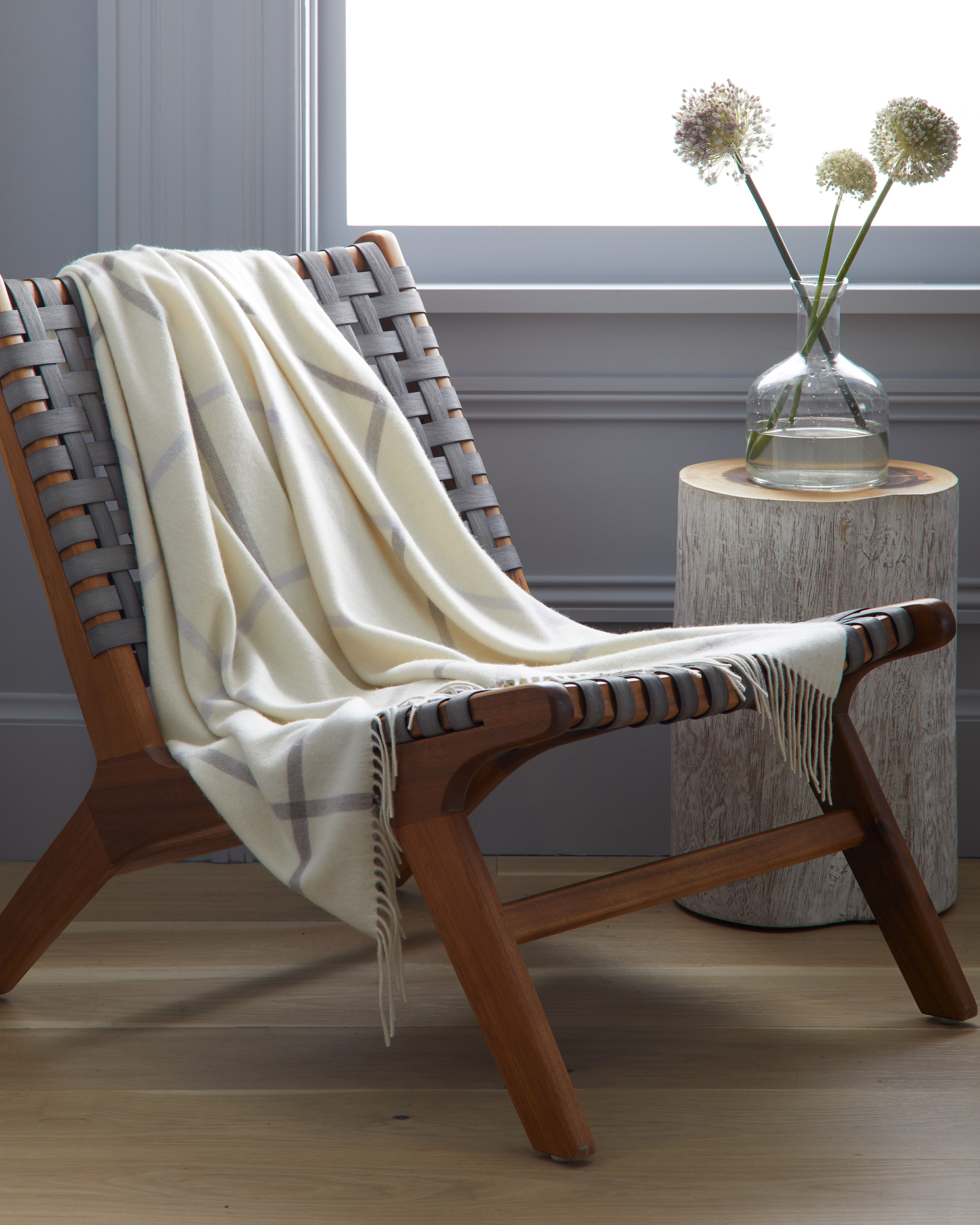 Mongolian Cashmere Plaid Throw - Thumbnail 4