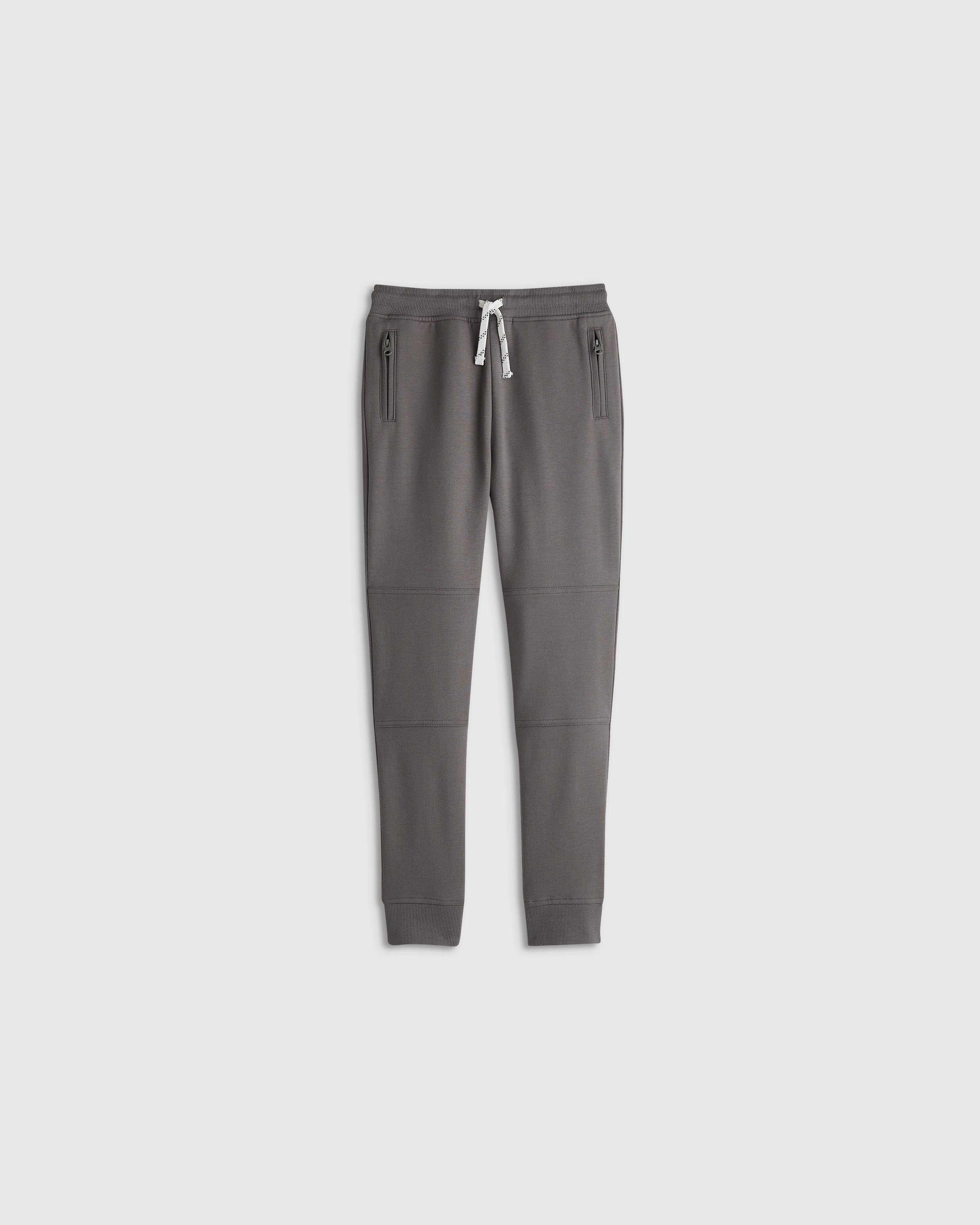 Dark Stone Organic Cotton French Terry Reinforced Knee Slim Jogger