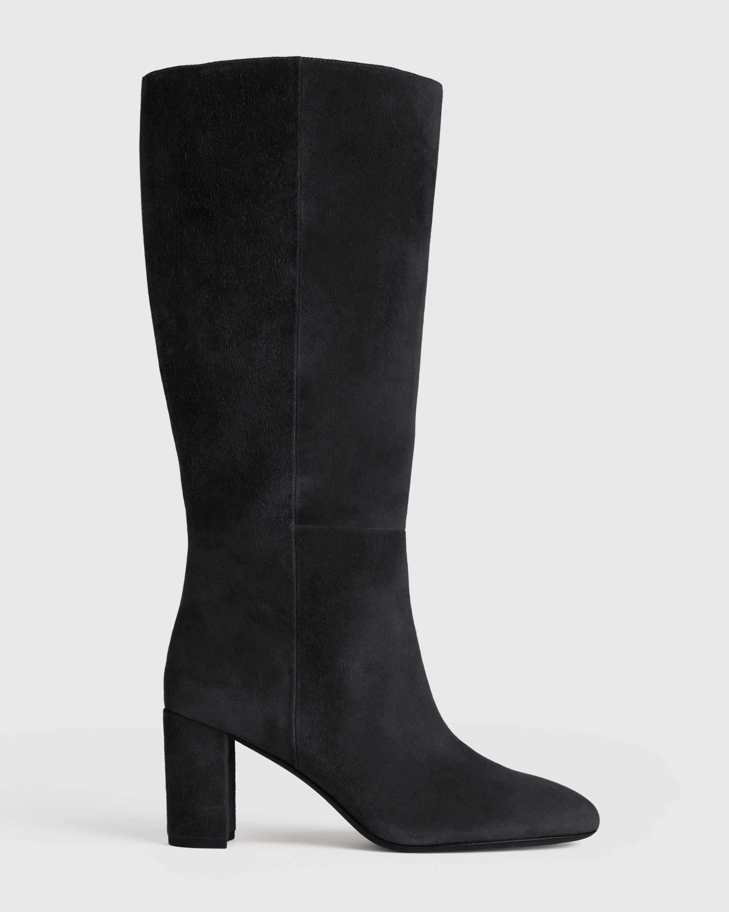 Quince Women's Italian Suede Block Heel Boots In Black
