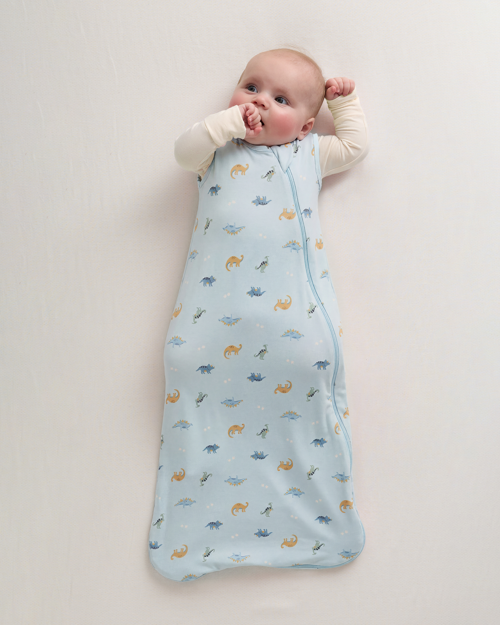 Baby Blue Little Dino Bamboo Sleep Bag 0.5 TOG