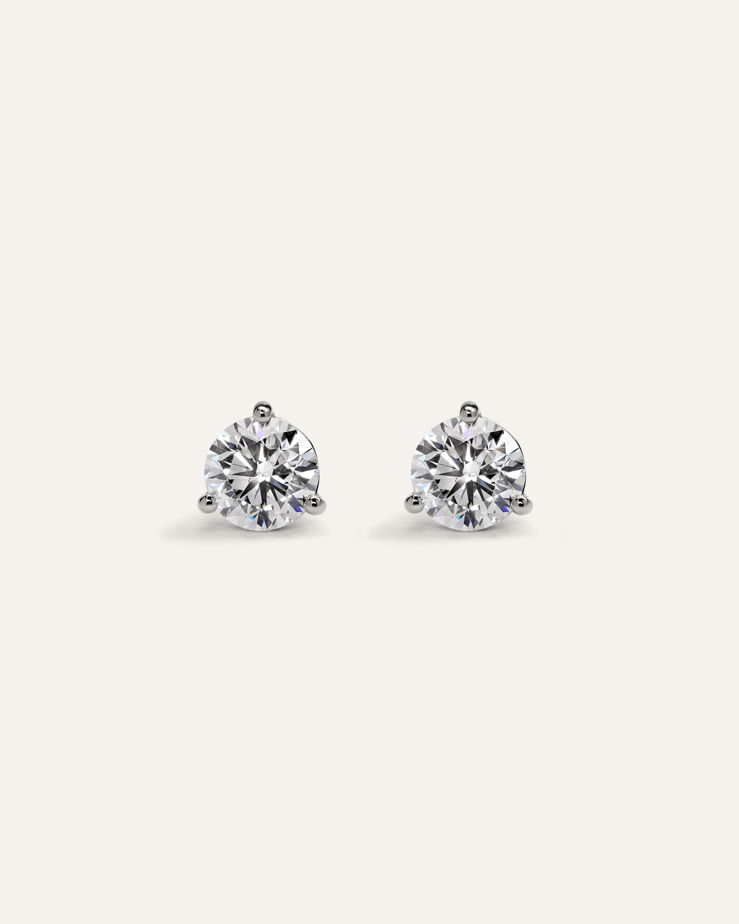 White Gold 14K Gold Lab Grown Diamond Martini Studs - 2ctw