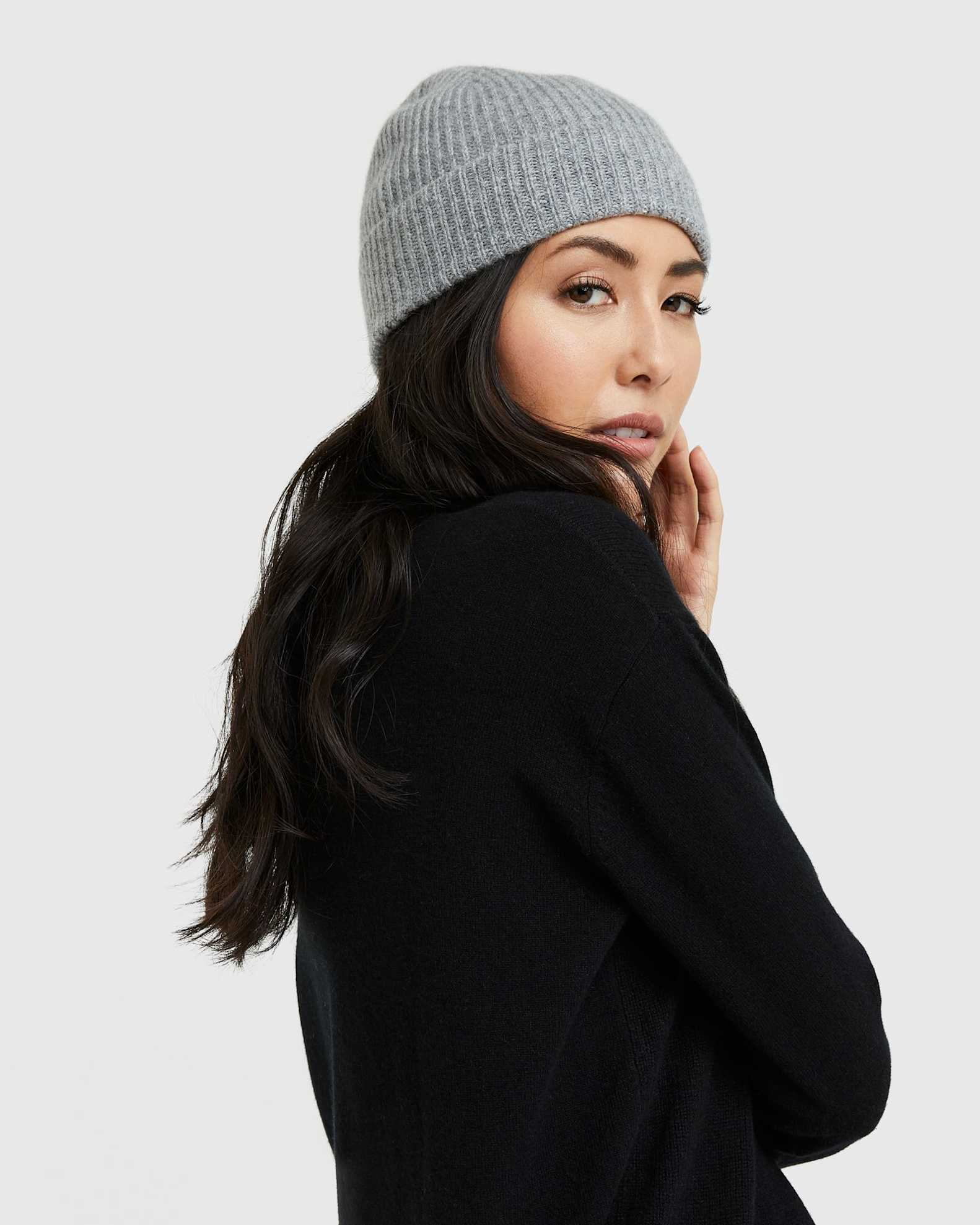 【日本入手困難】Wool and cashmere beanie Mongolian Cashmere Ribbed Beanie