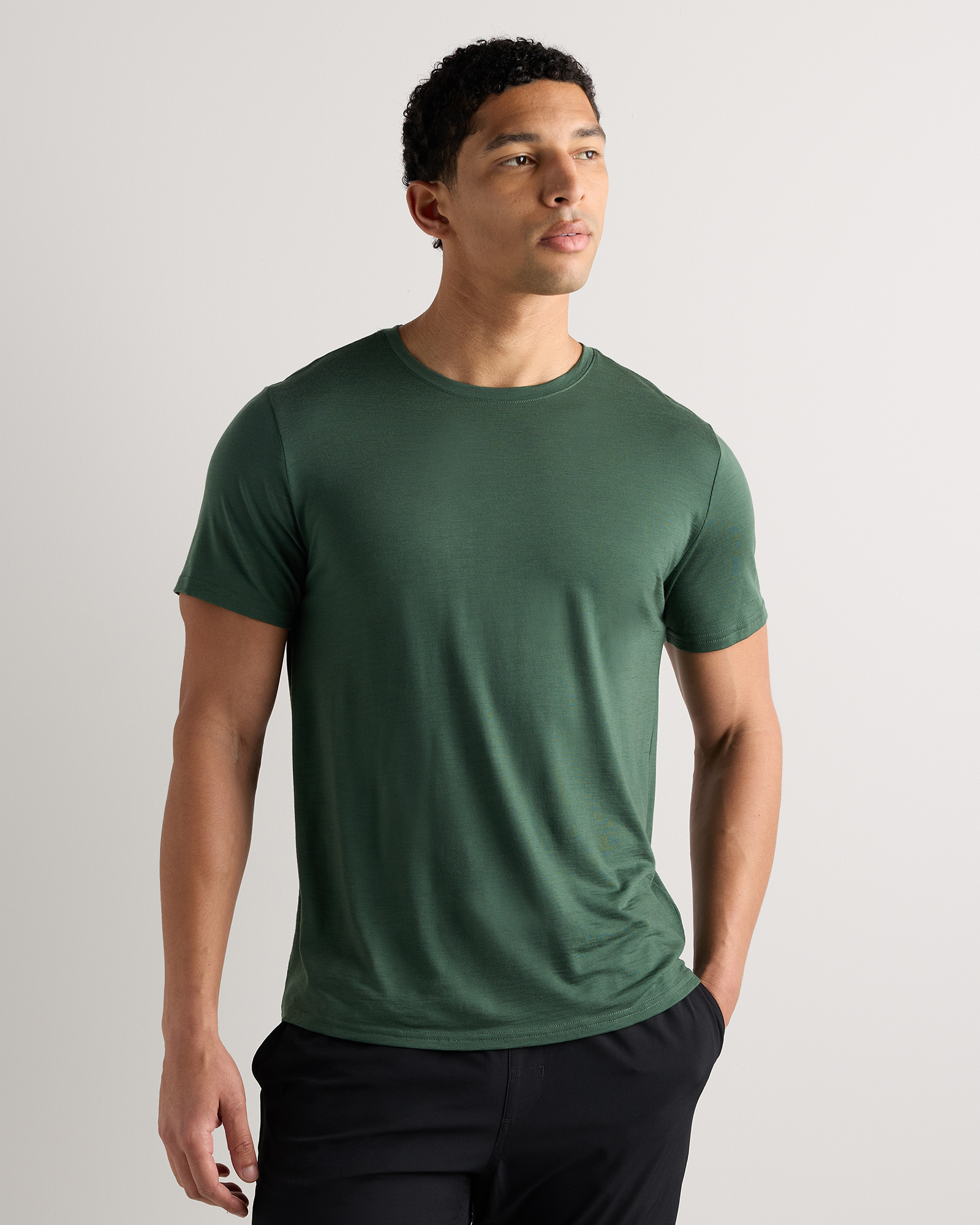Green 100% Merino Wool All-Season Short Sleeve Base Layer Tee