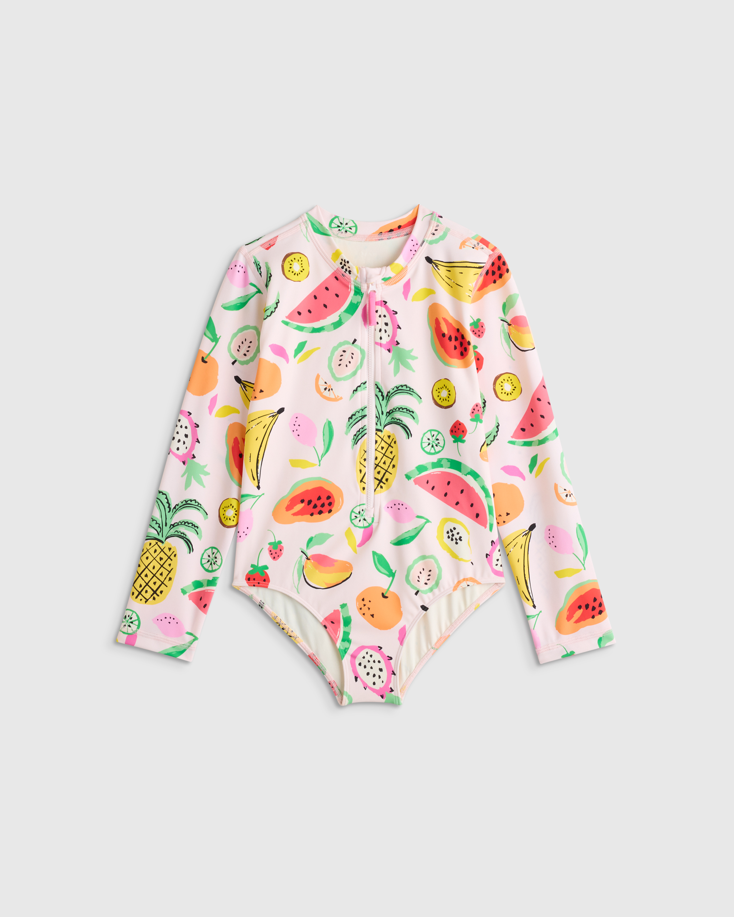 Fruit Punch Long Sleeve Zip-Up Swimsuit