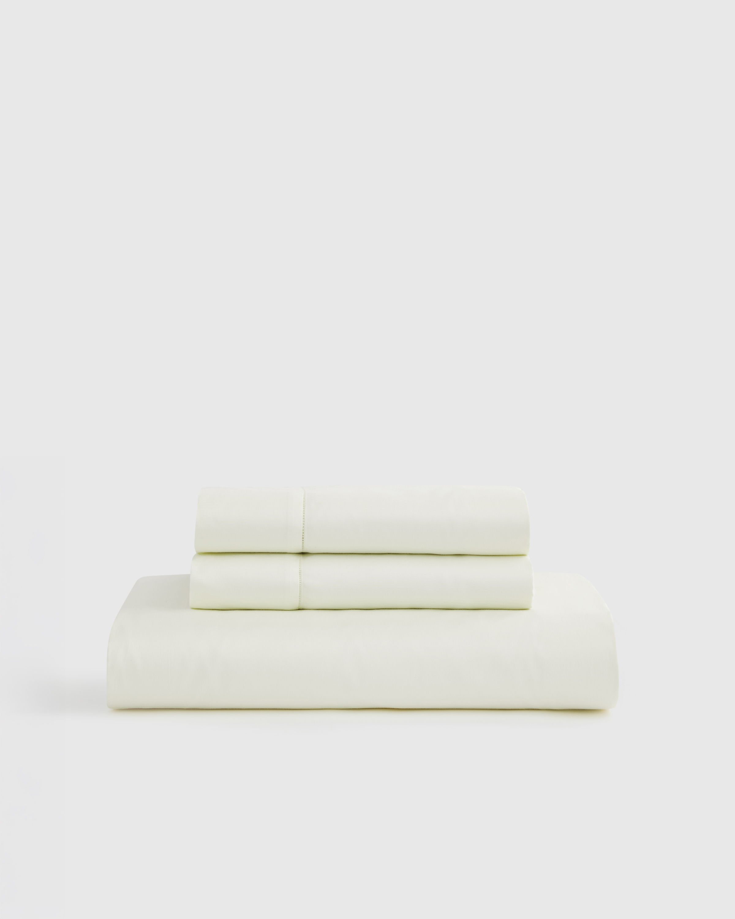 Ivory Giza Egyptian Cotton Sateen Fitted Sheet Set