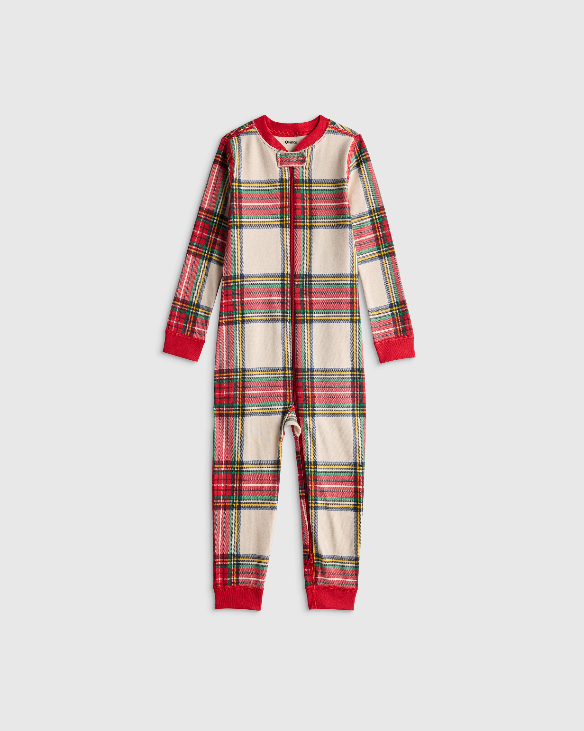 Holiday Tartan Pyjama une-pièce 100 % coton biologique 