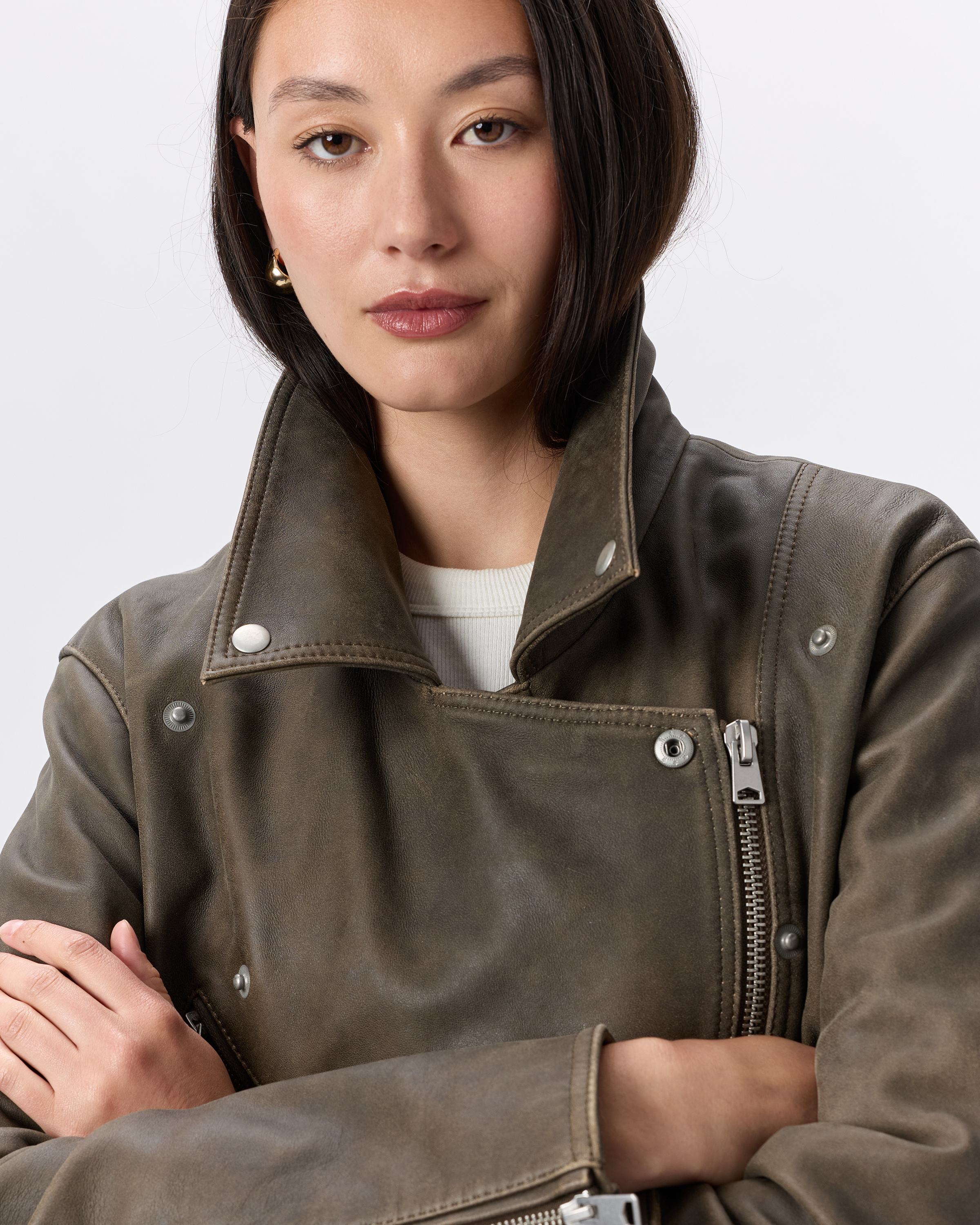 100% Leather Oversized Biker Jacket