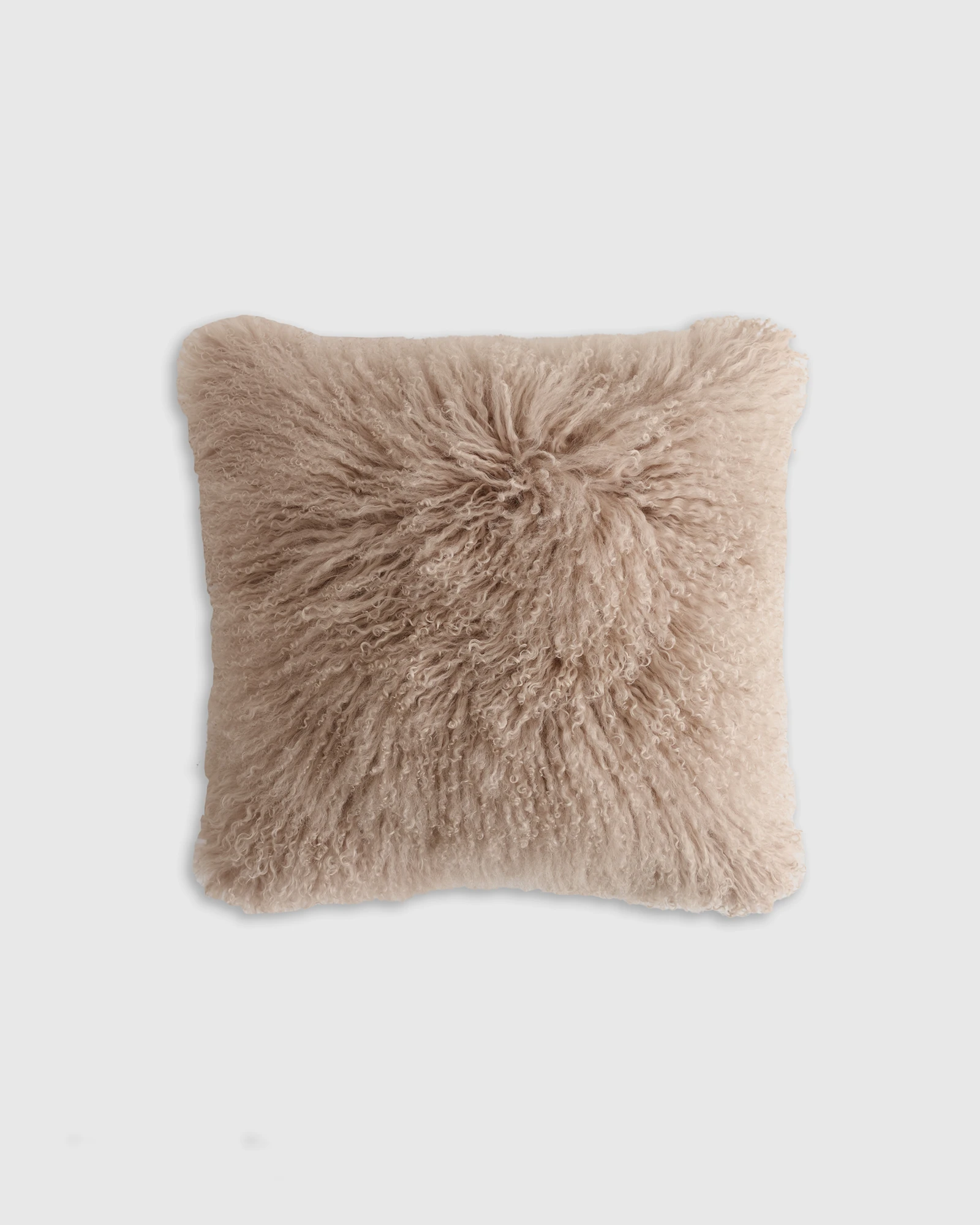 Luxe Mongolian Lamb Pillow Cover - *COLOR Khaki*, 20x20