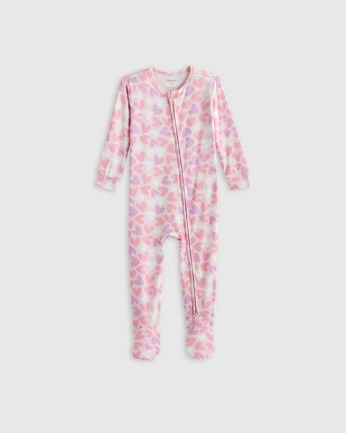 Lavender Hearts Bamboo Footie Pajama