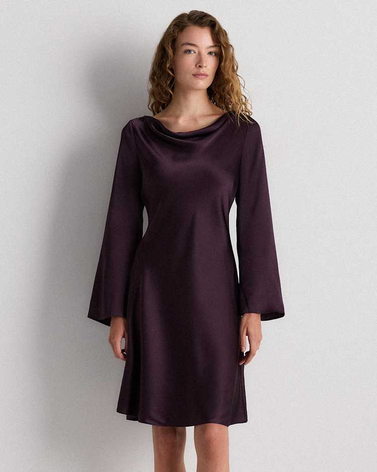 quince silk shirt dress Washable Stretch Silk Shirt Dress in Black