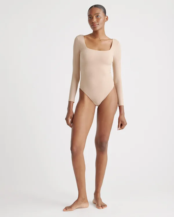 Second Skin Square Neck Long Sleeve Bodysuit