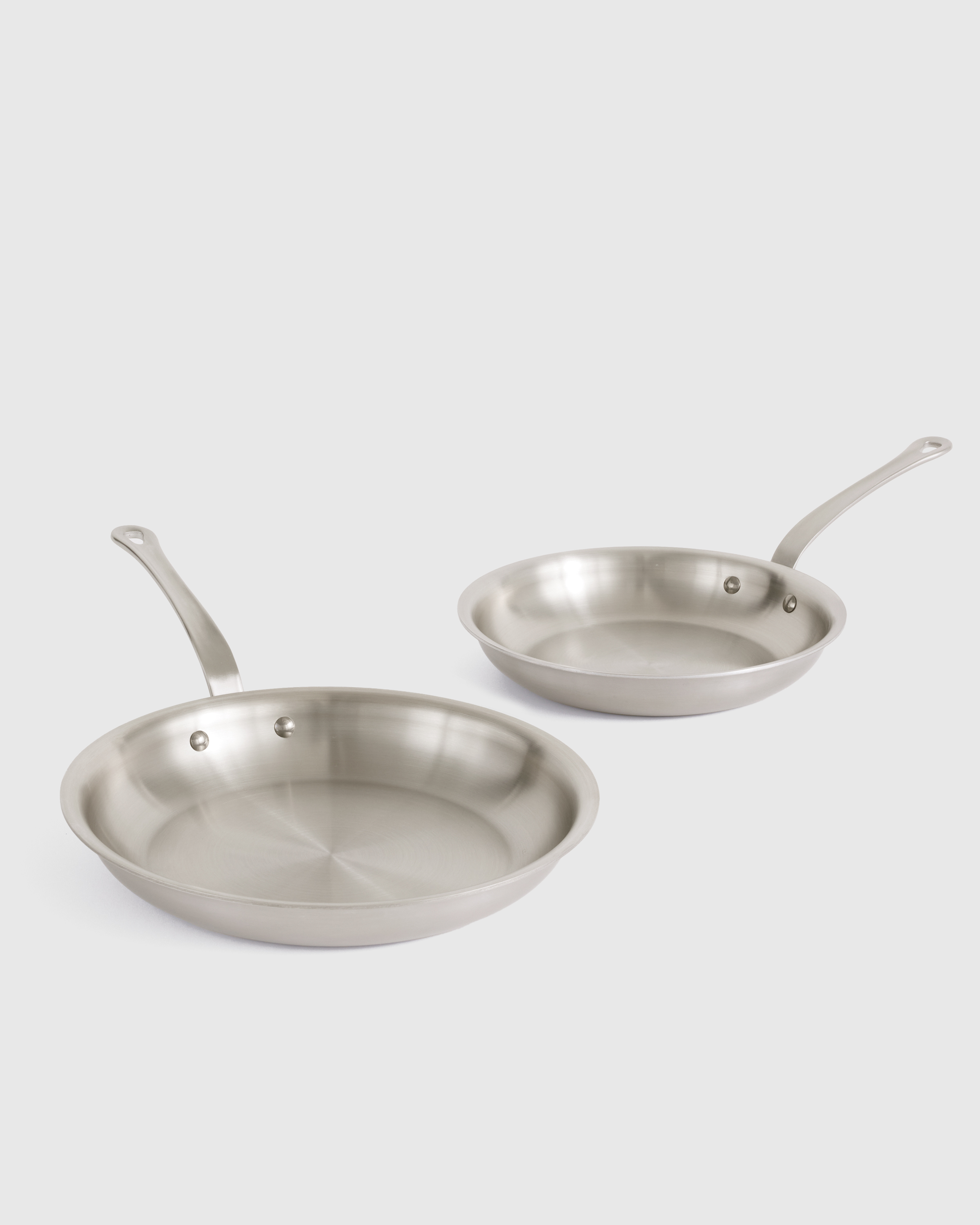 No Color 5-Ply Stainless Steel Cookware Frying Pan Set